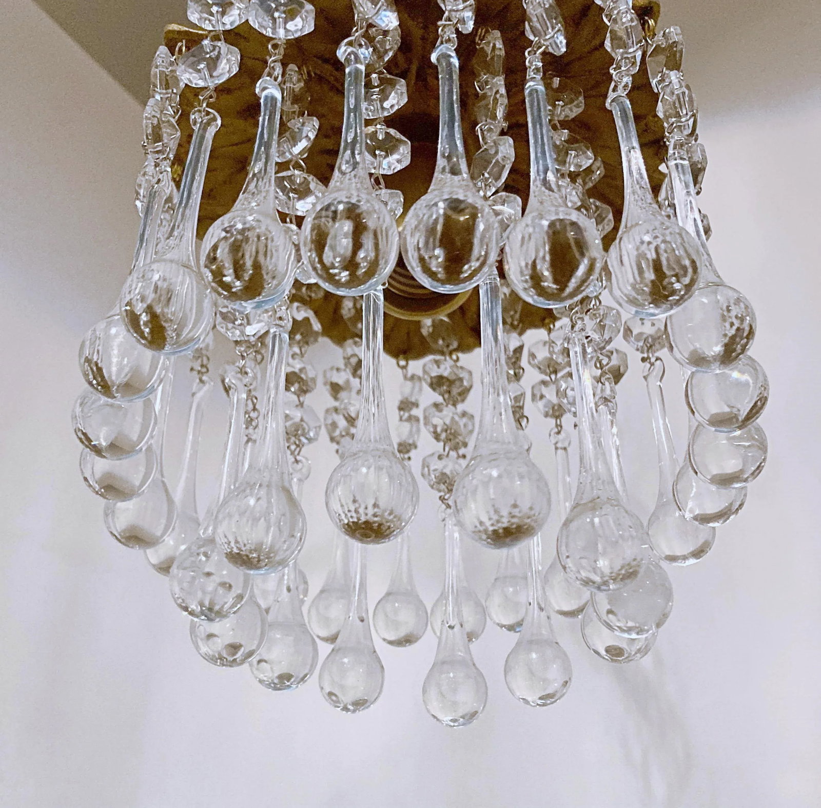 Italian Brass Upside Down Layered Cake Chandelier - 4