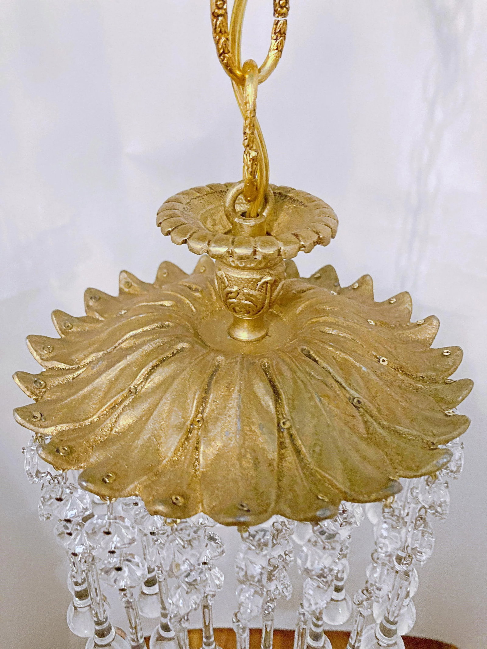 Italian Brass Upside Down Layered Cake Chandelier - 5