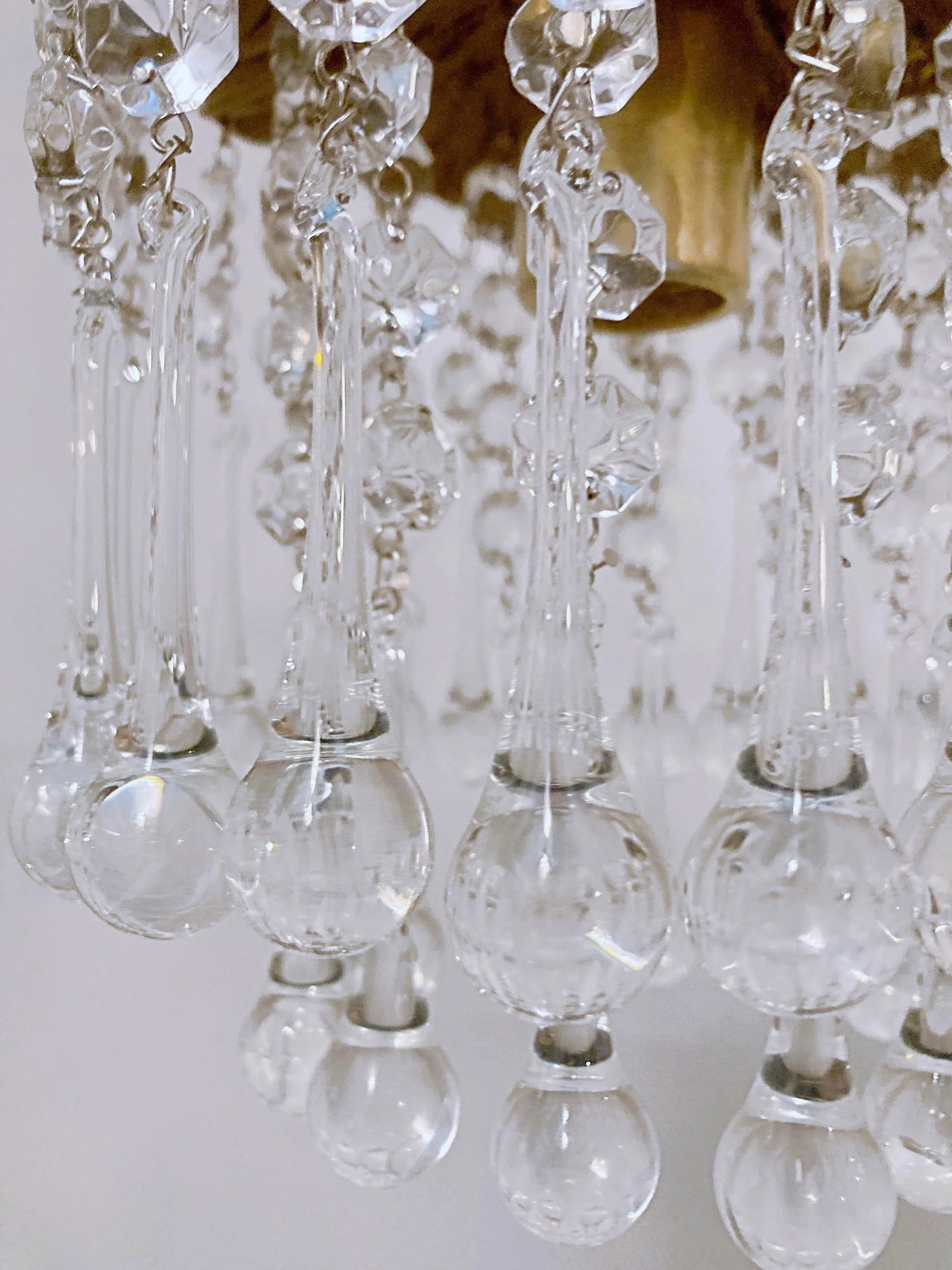 Italian Brass Upside Down Layered Cake Chandelier - 6