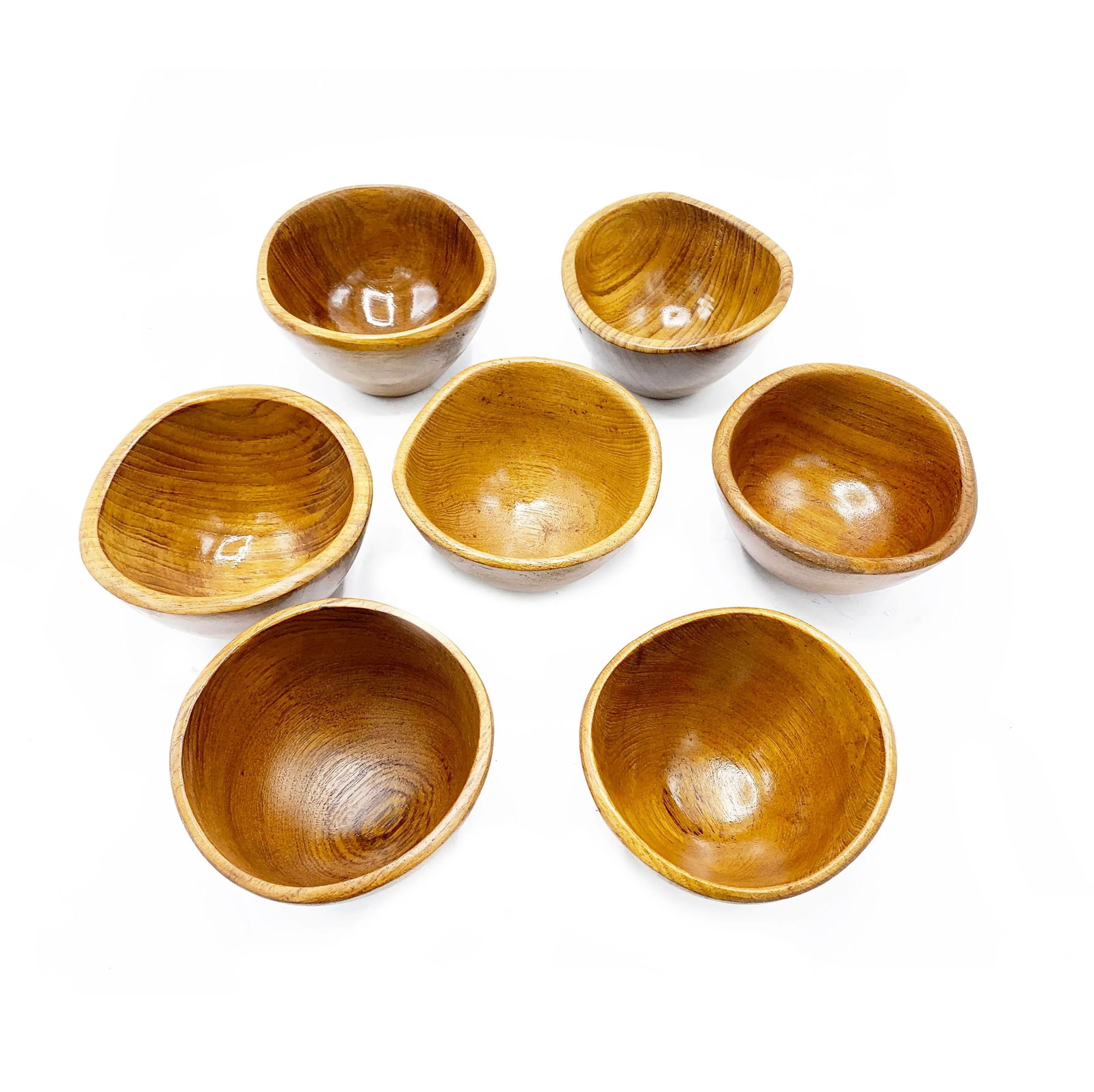 Mid-Century Modern Winsome Wood Genuine Teak Bowls - Set of 7 - 3