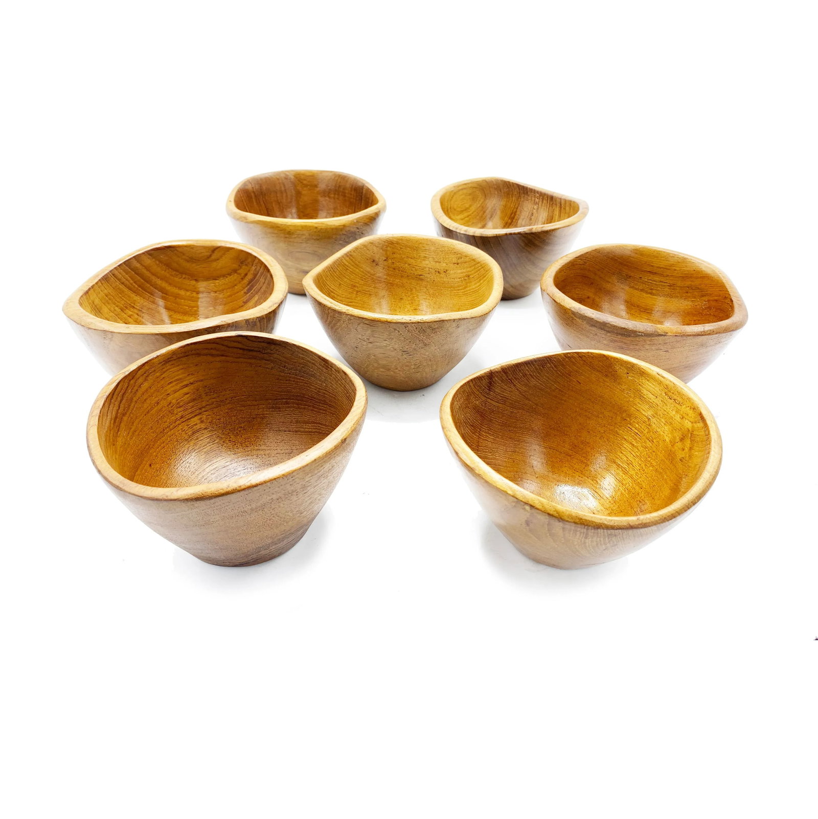 Mid-Century Modern Winsome Wood Genuine Teak Bowls - Set of 7 - 4