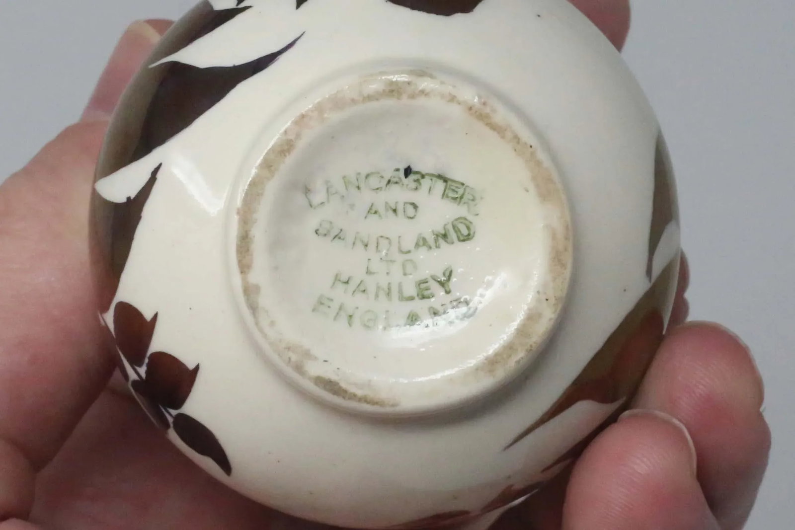 Vintage Hand-Painted Gilt Leaves Porcelain Creamer Pitcher by Lancaster & Sandland - 4