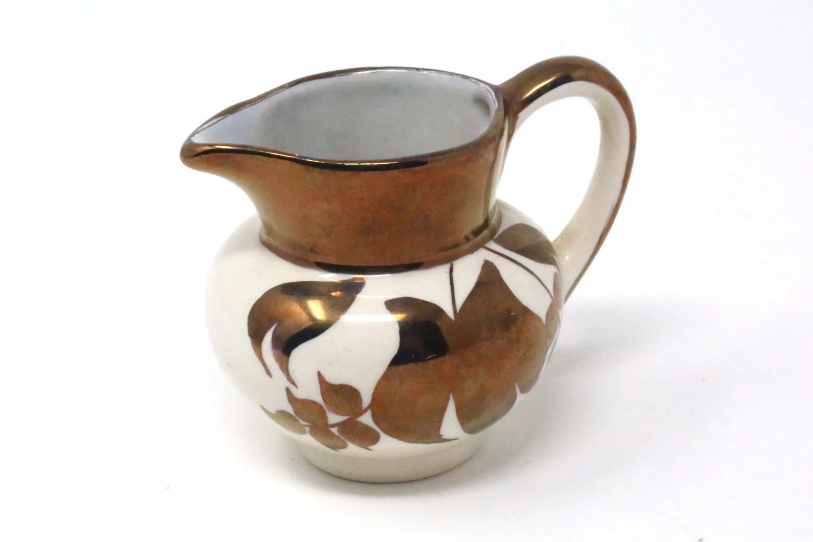 Vintage Hand-Painted Gilt Leaves Porcelain Creamer Pitcher by Lancaster & Sandland - 6
