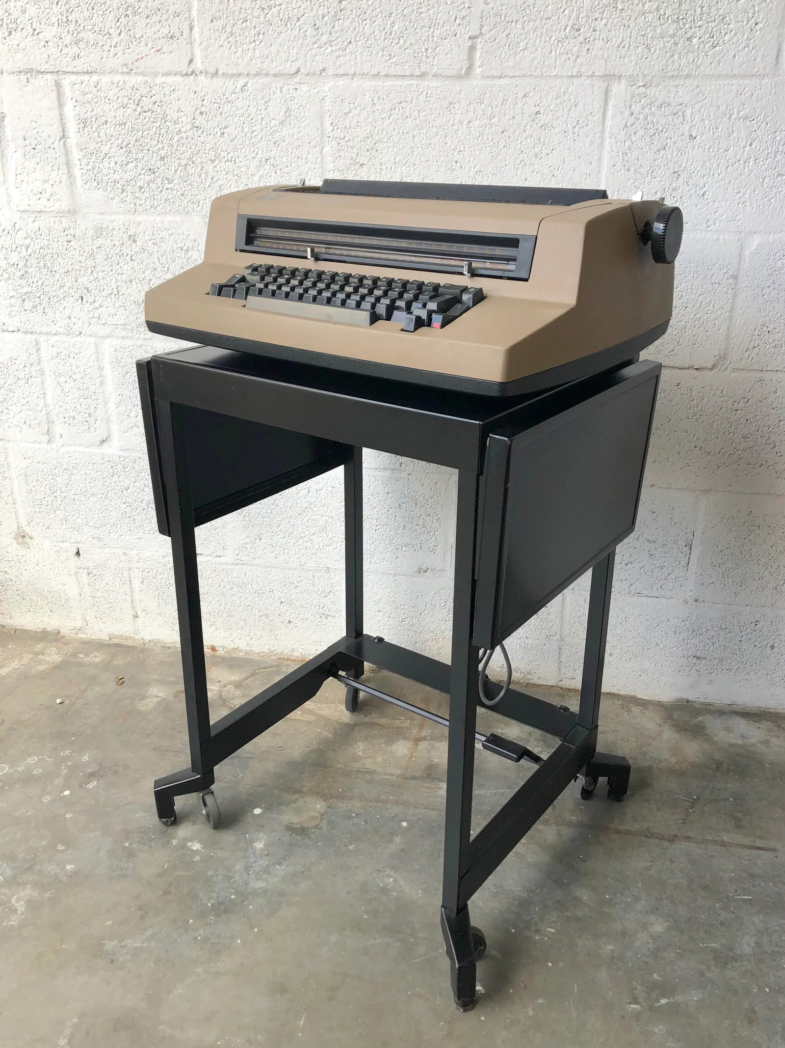 Vintage1970s Ibm Electric Typewriter on Rolling Steel Drop Leaf Cart - 13