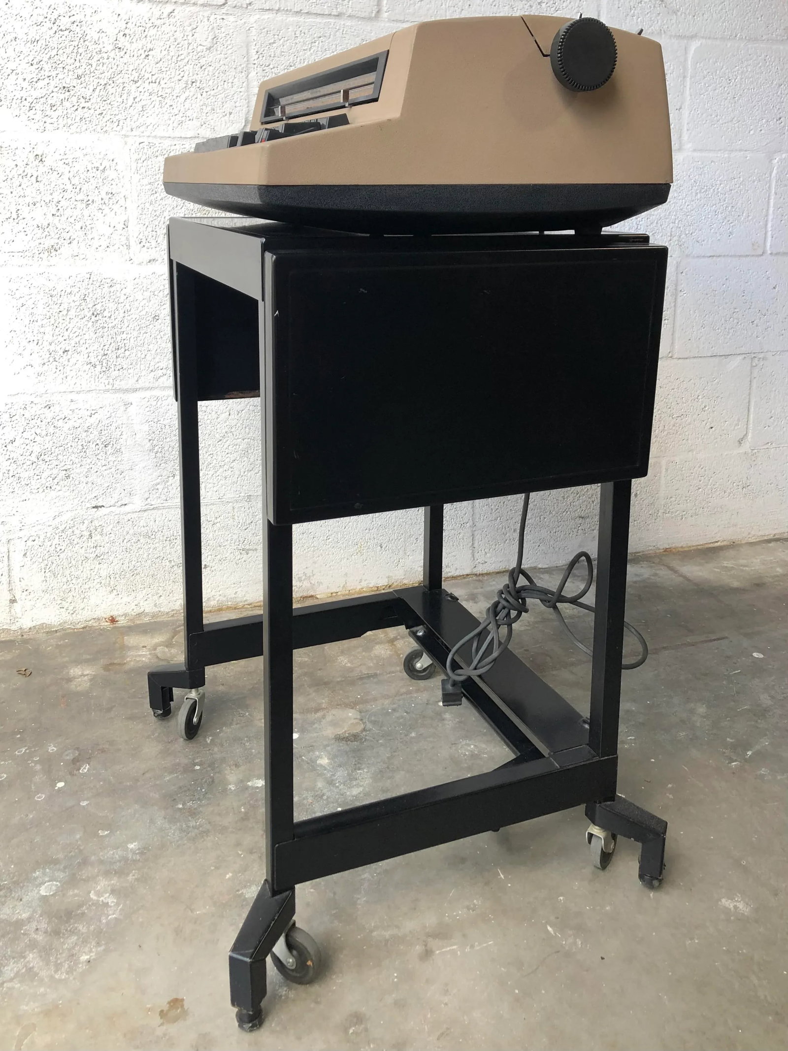 Vintage1970s Ibm Electric Typewriter on Rolling Steel Drop Leaf Cart - 5