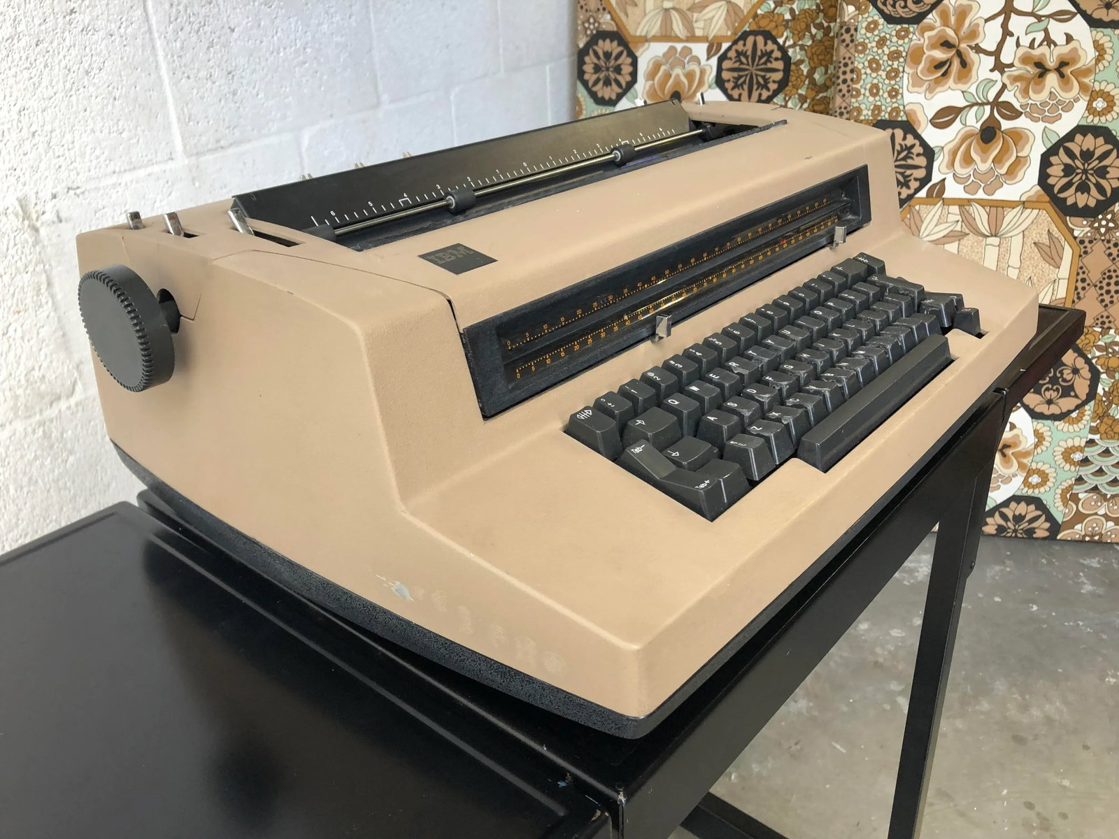 Vintage1970s Ibm Electric Typewriter on Rolling Steel Drop Leaf Cart - 7