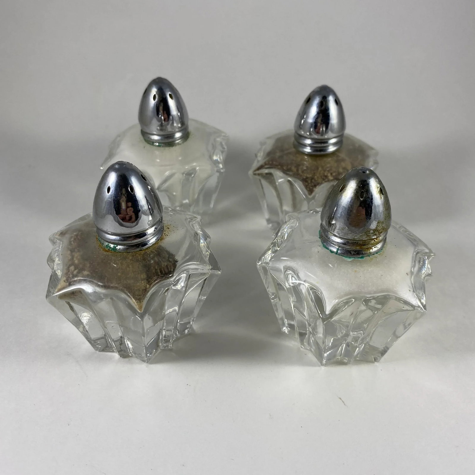 1970s Austrian Salt & Pepper Shakers in Starburst Star Design - Set of 4 - 2