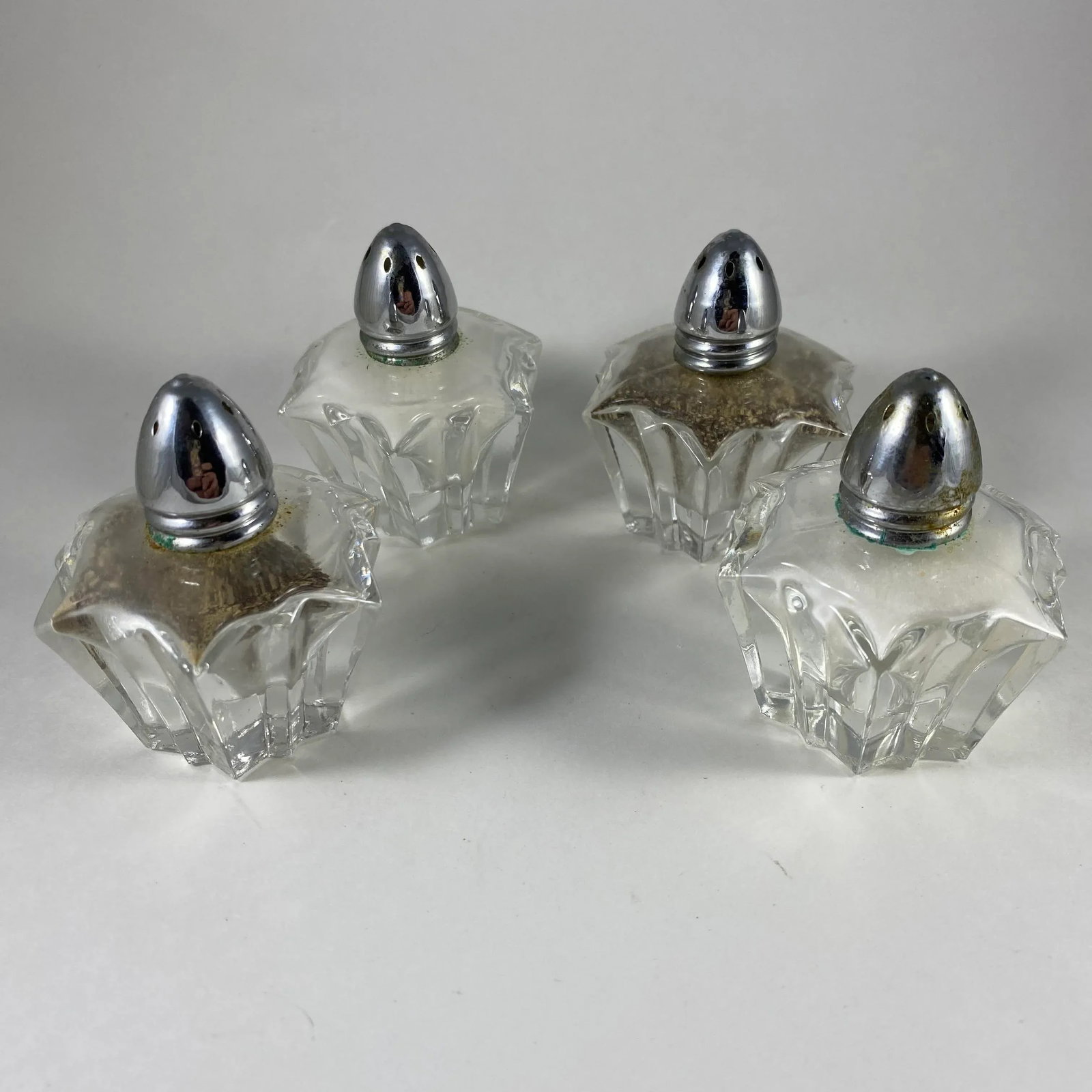 1970s Austrian Salt & Pepper Shakers in Starburst Star Design - Set of 4 - 3