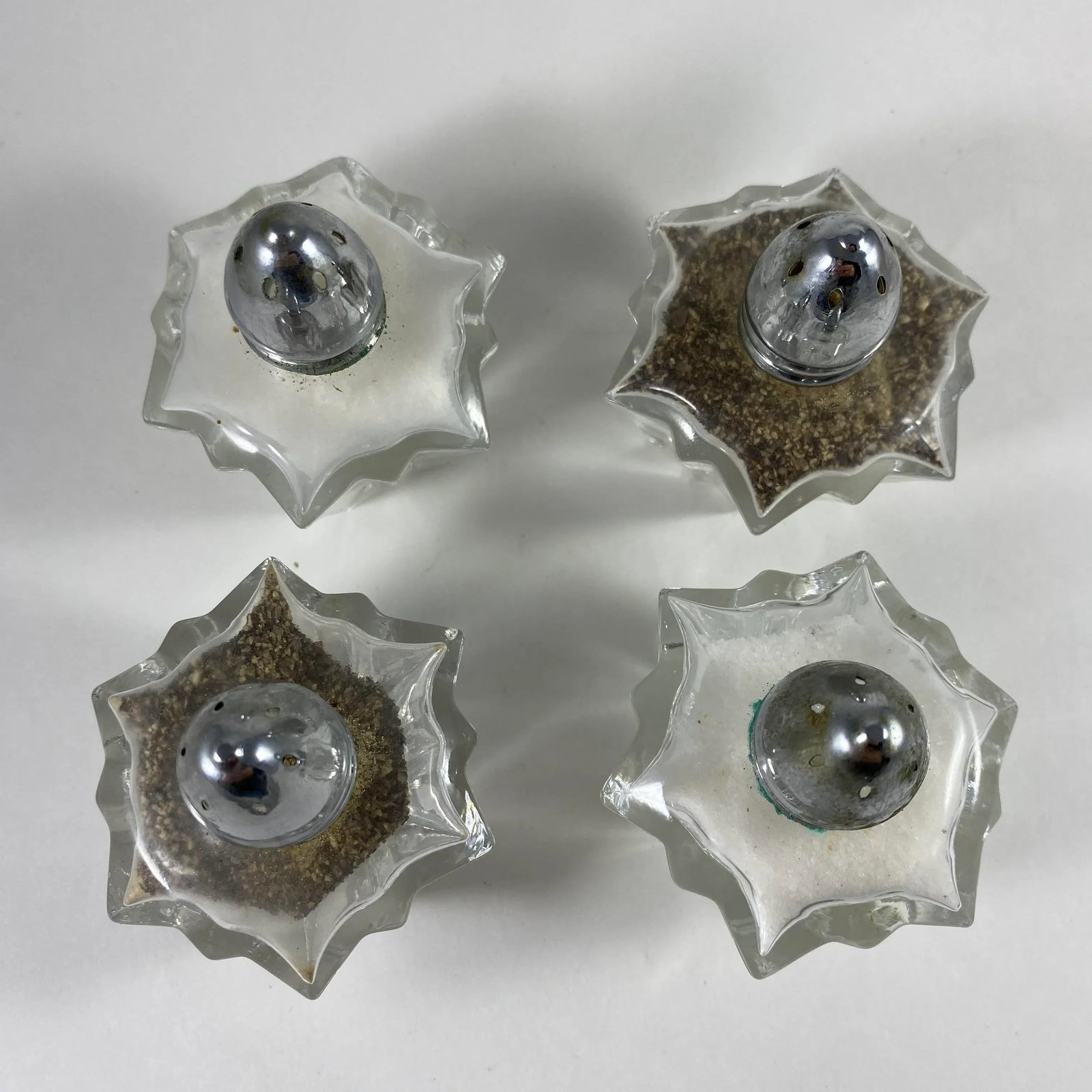1970s Austrian Salt & Pepper Shakers in Starburst Star Design - Set of 4 - 5