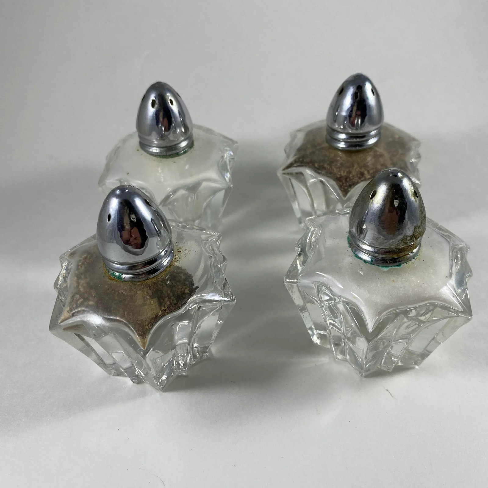 1970s Austrian Salt & Pepper Shakers in Starburst Star Design - Set of 4 - 6