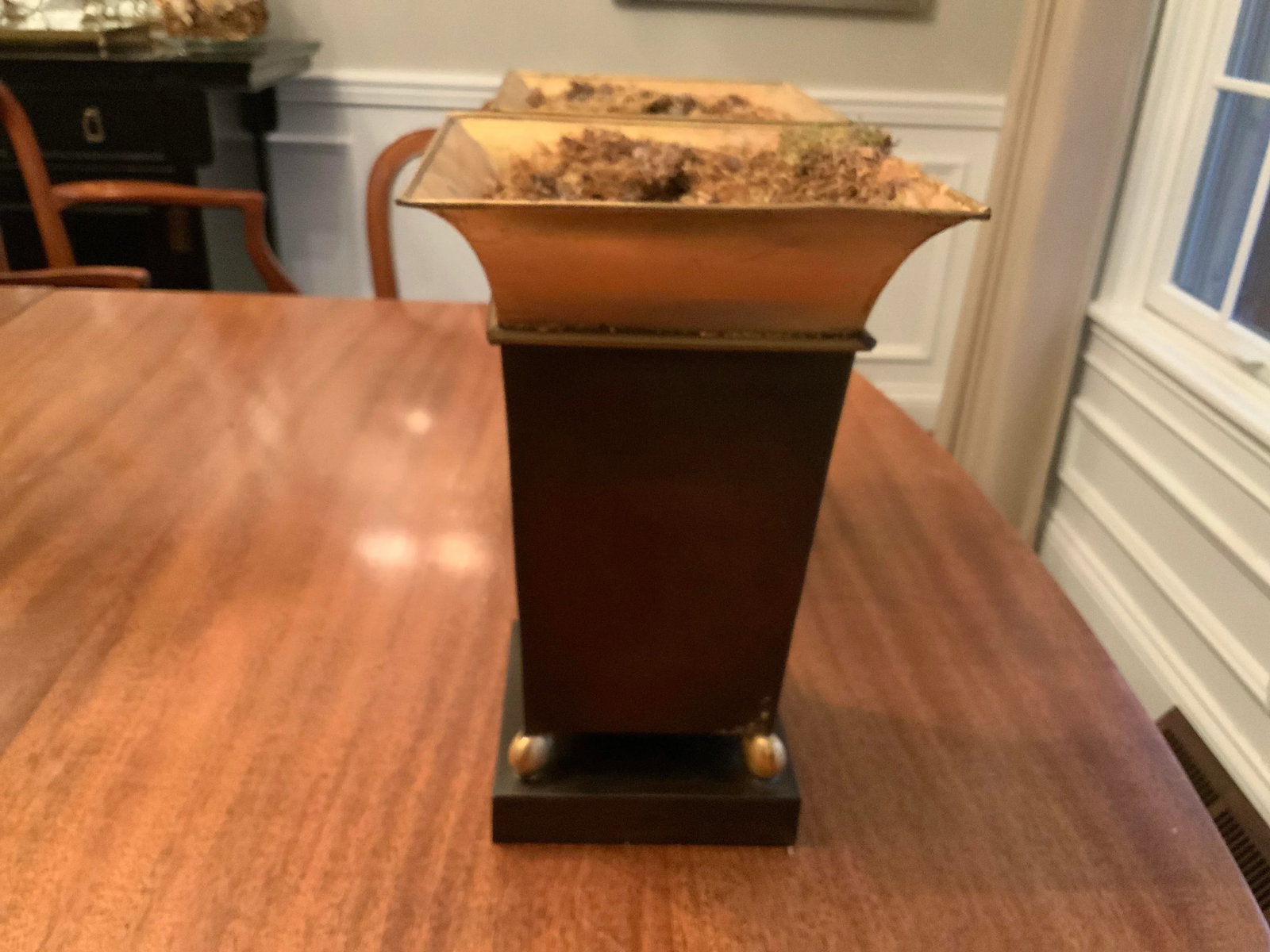 1960s French-Style Chocolate Brown & Gold Planters - a Pair - 9