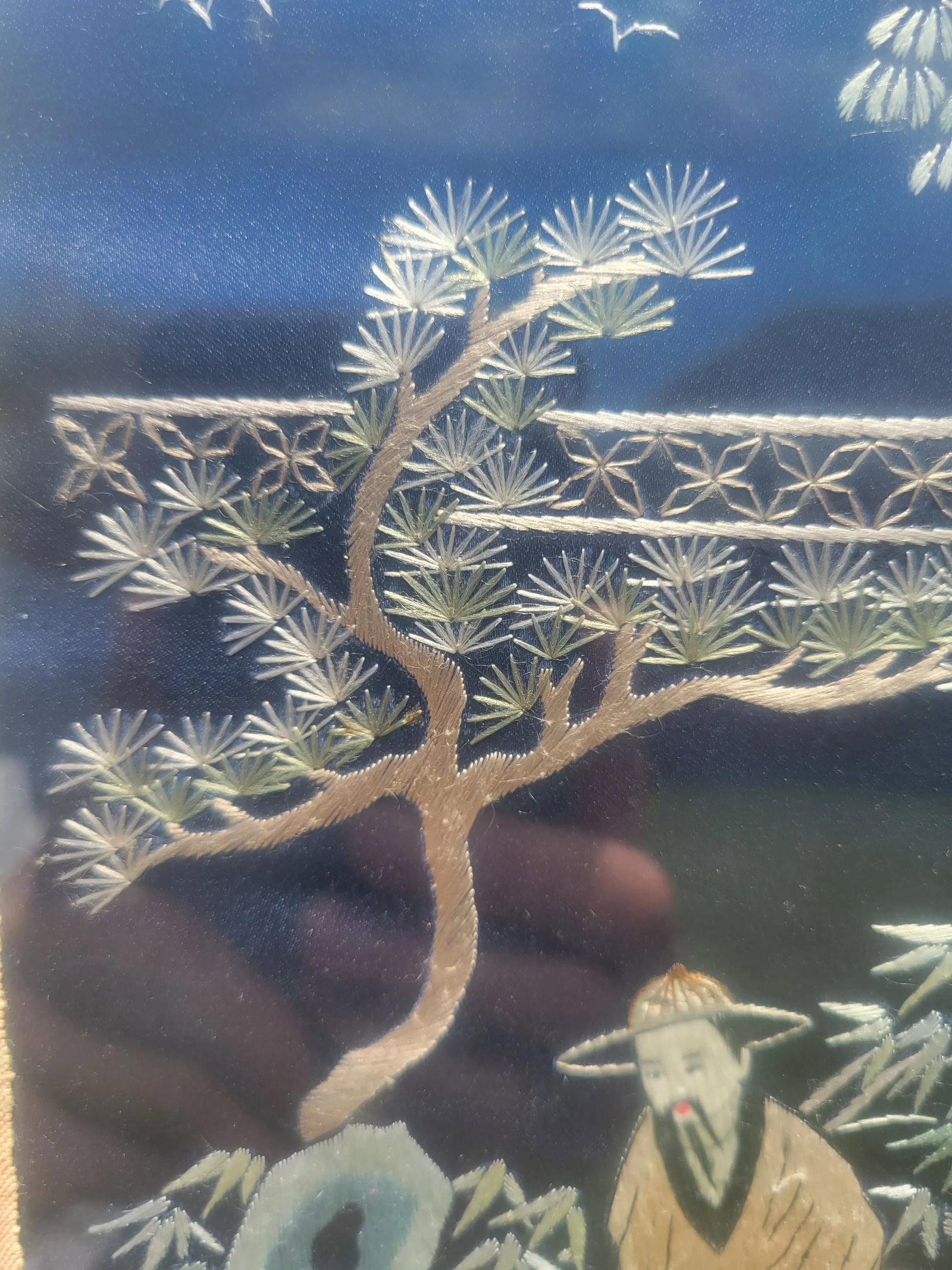Vintage Asian Framed Embroidery - 12