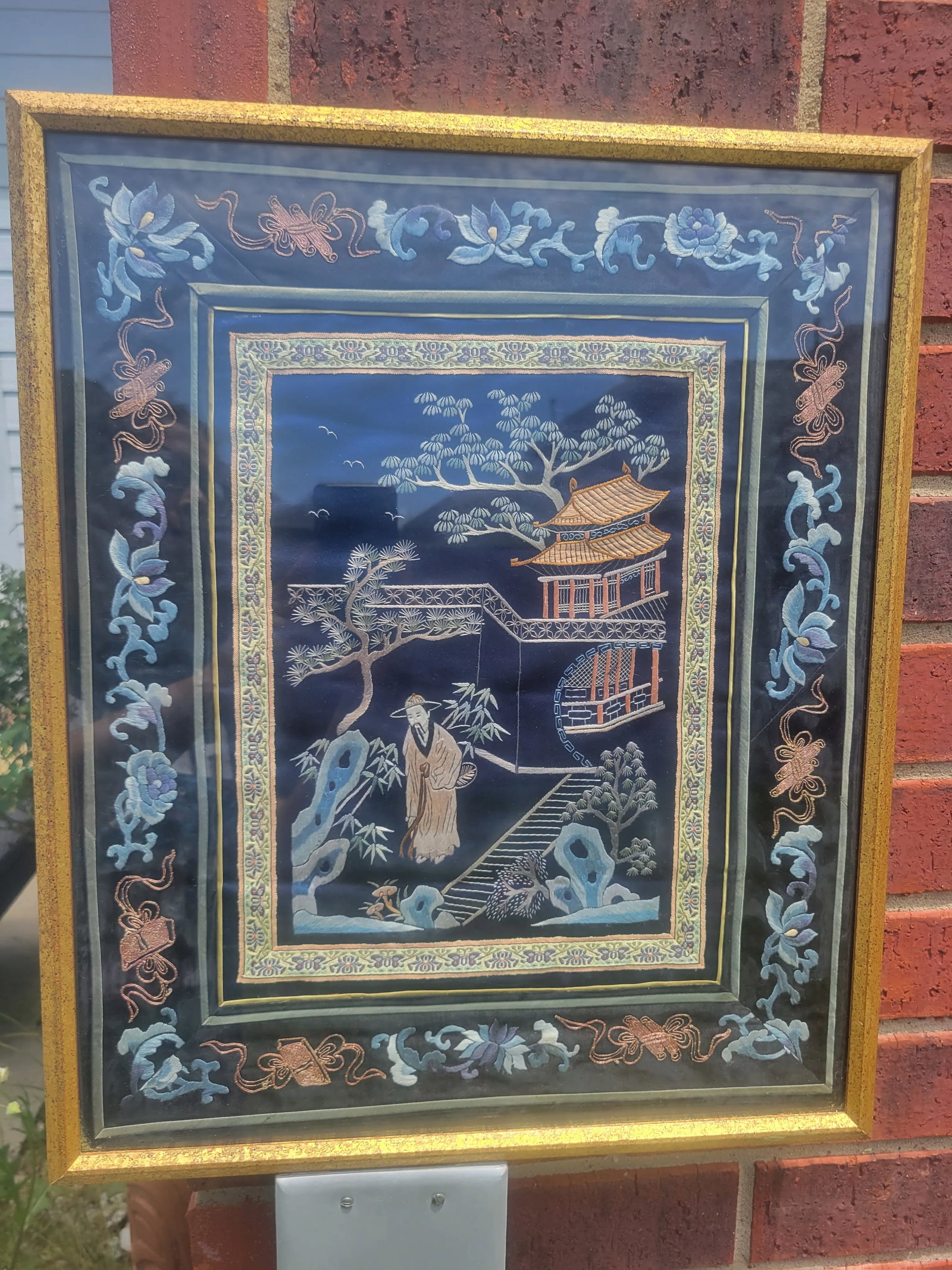 Vintage Asian Framed Embroidery - 13