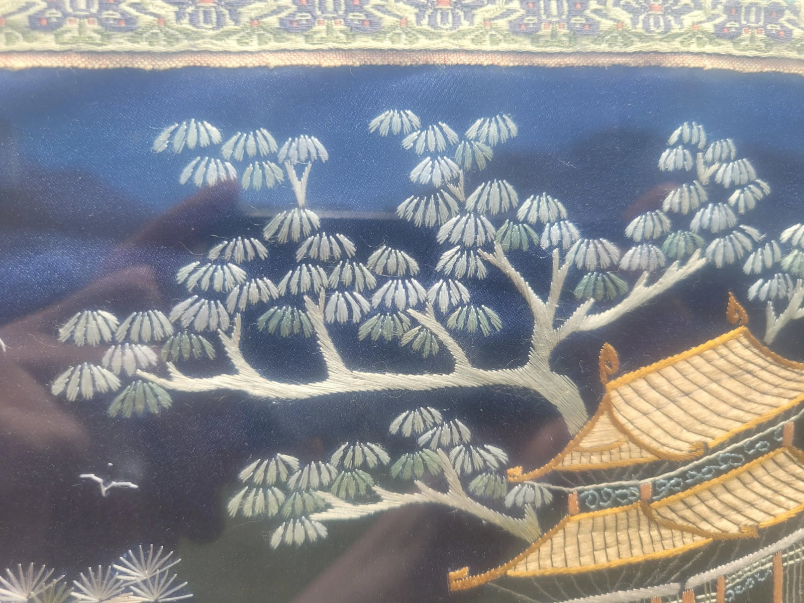 Vintage Asian Framed Embroidery - 3