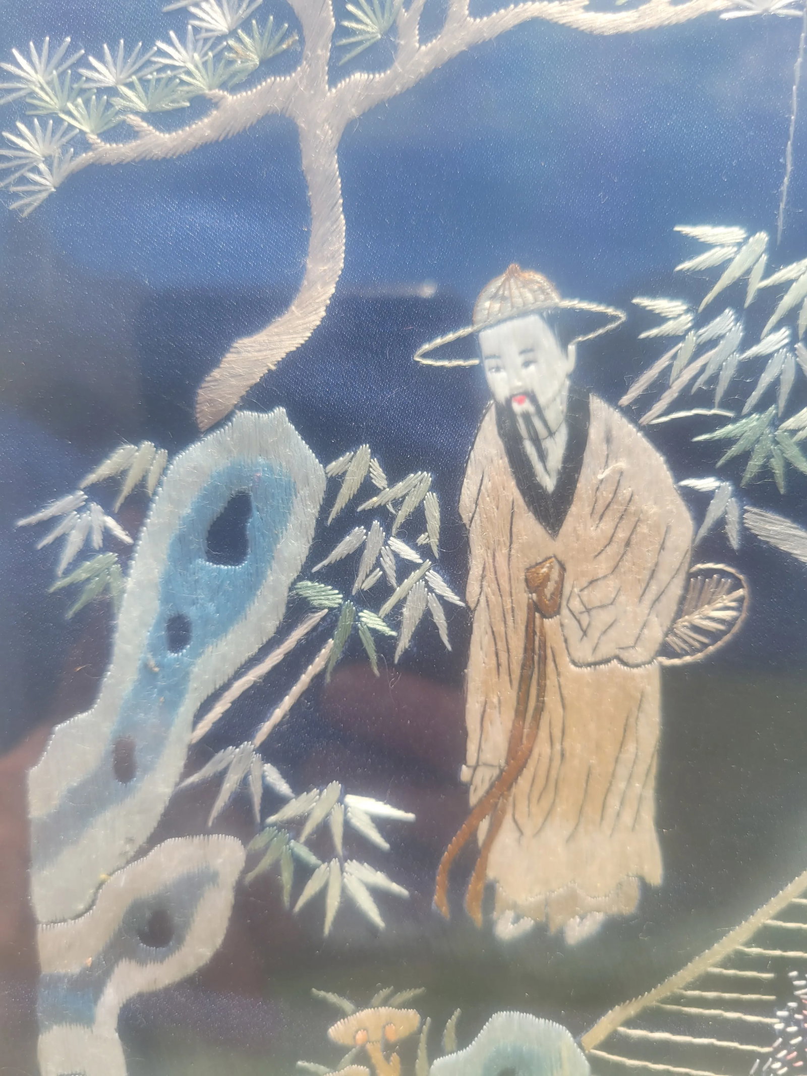 Vintage Asian Framed Embroidery - 4