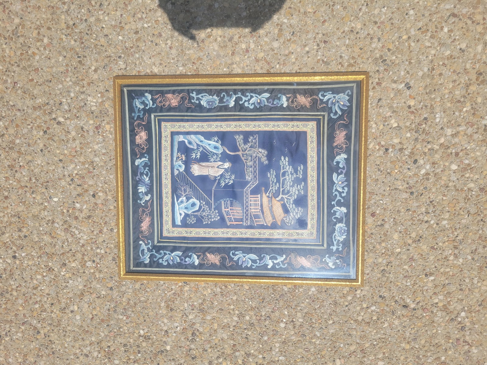 Vintage Asian Framed Embroidery - 9