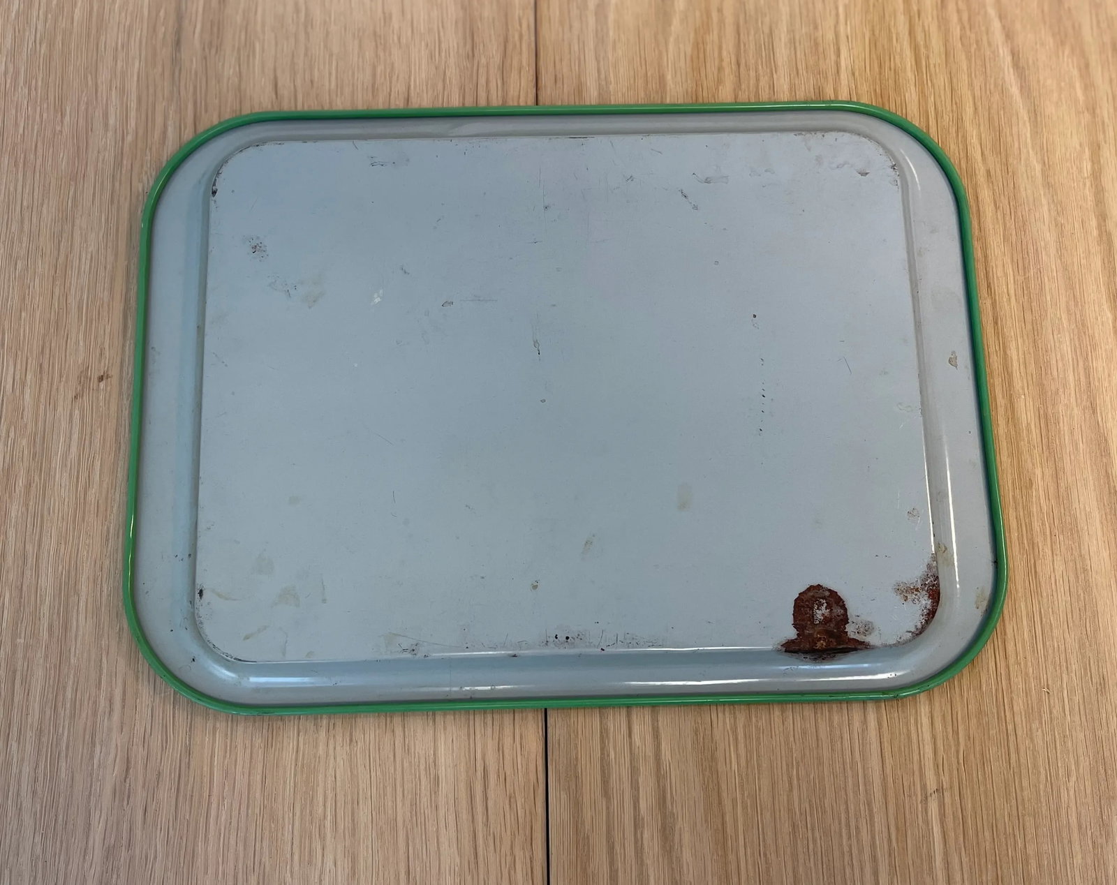 Vintage 1960s Painted Metal Tray With Cherry Blossom Design - 4