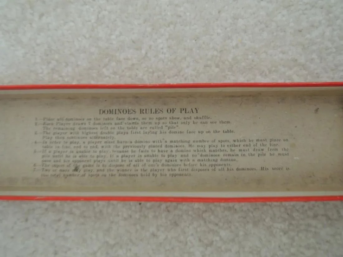 Vintage 1950s Mid-Century Double Six Dominoes Game Woolworths Jaymar - 28 Piece Boxed Set - 7