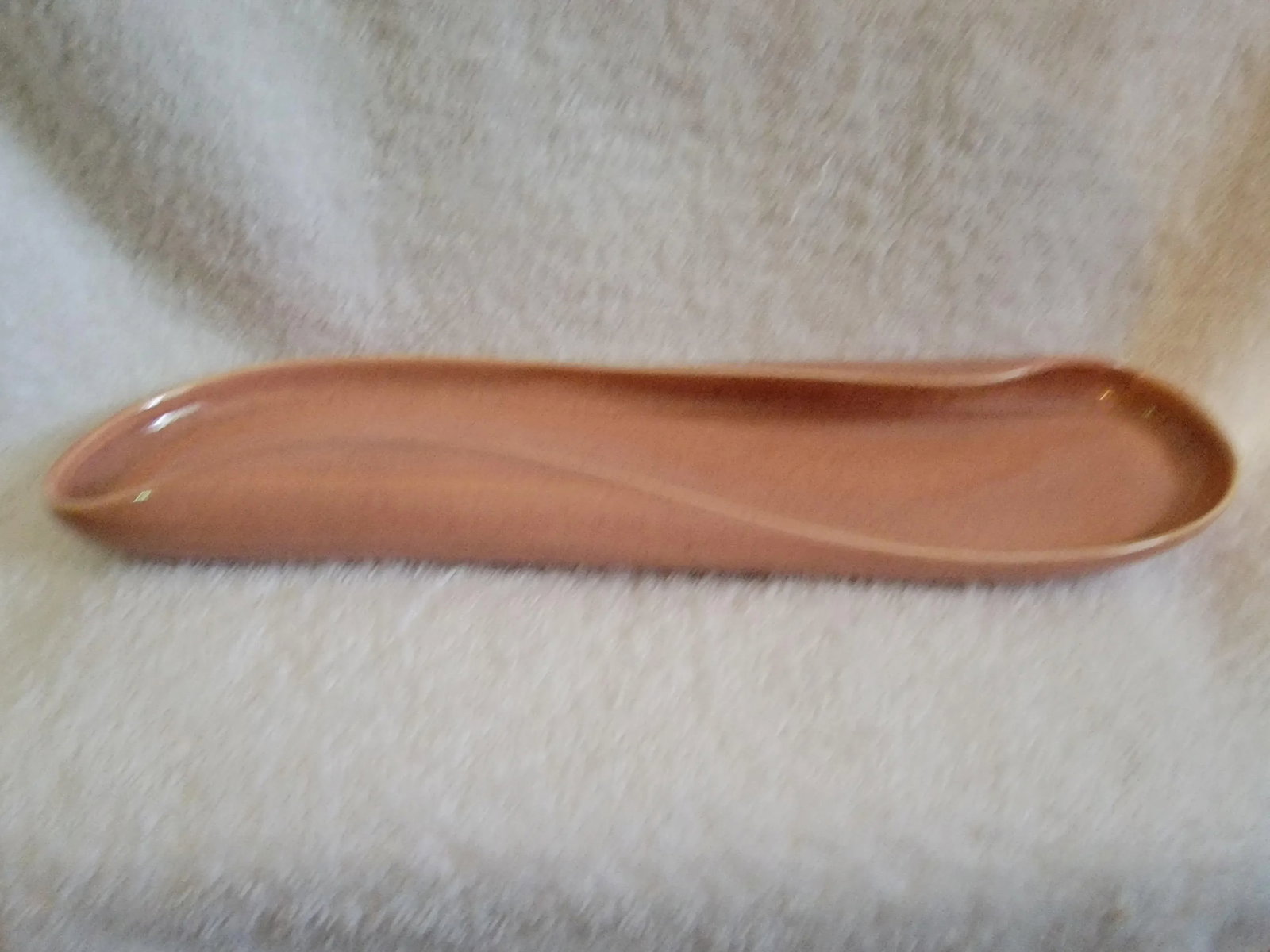 Mid Century Russel Wright Pottery Coral Pink American Modern Fold Relish Tray - 2