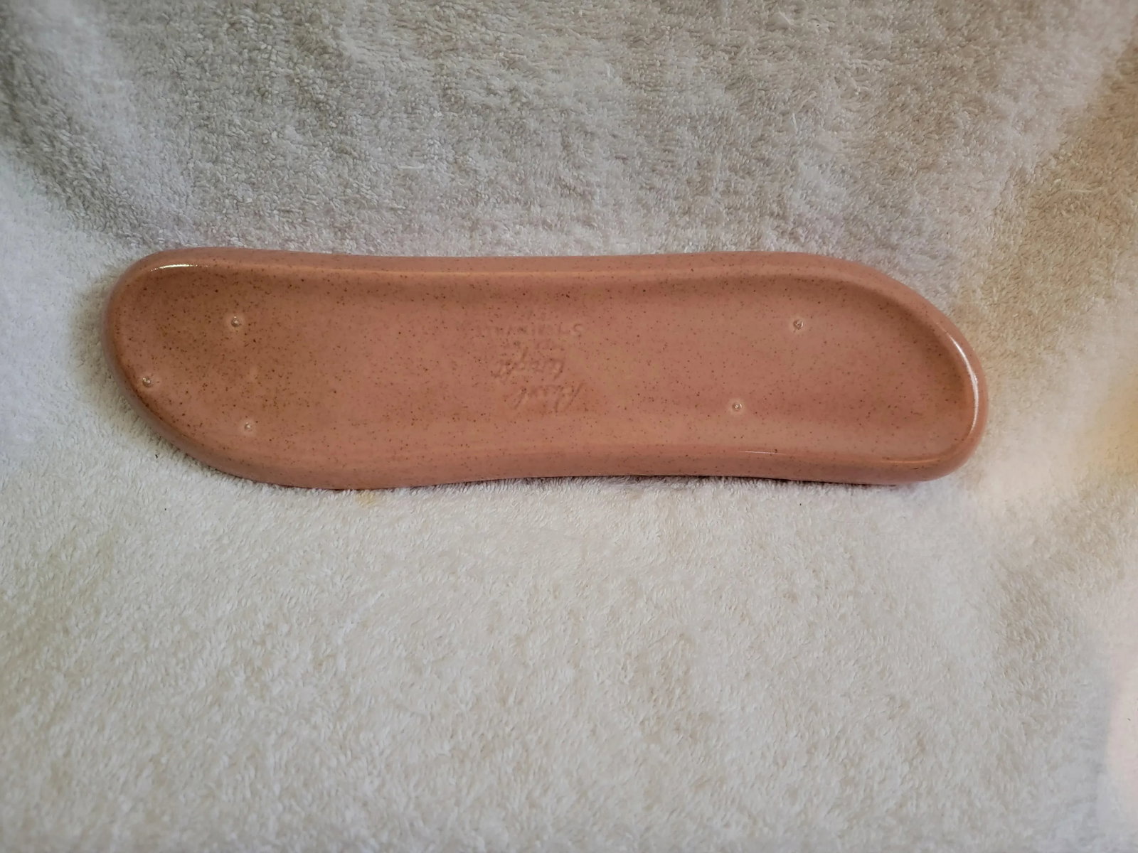 Mid Century Russel Wright Pottery Coral Pink American Modern Fold Relish Tray - 4