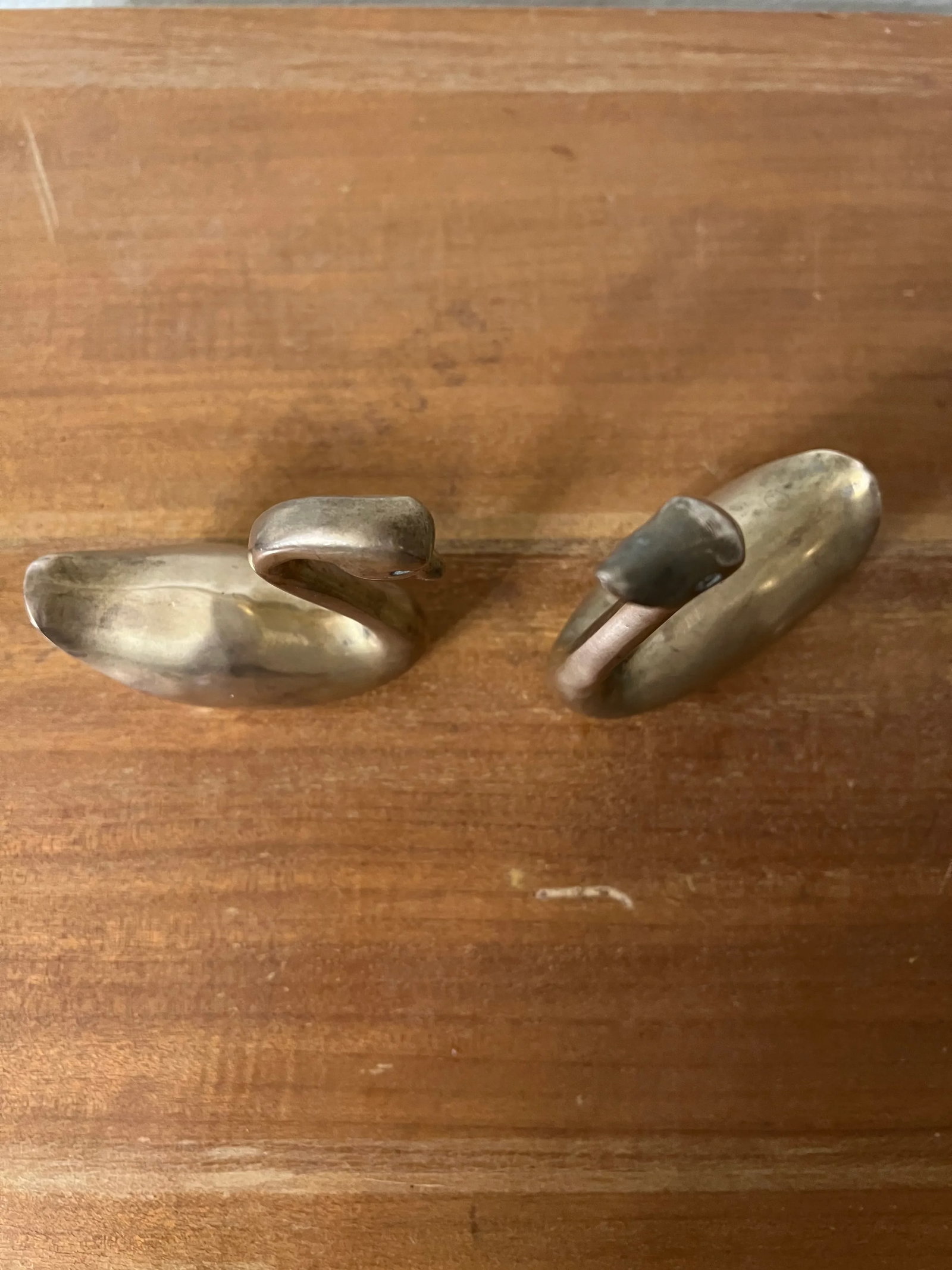 Mid Century Vintage Brass Swan- a Pair - 3