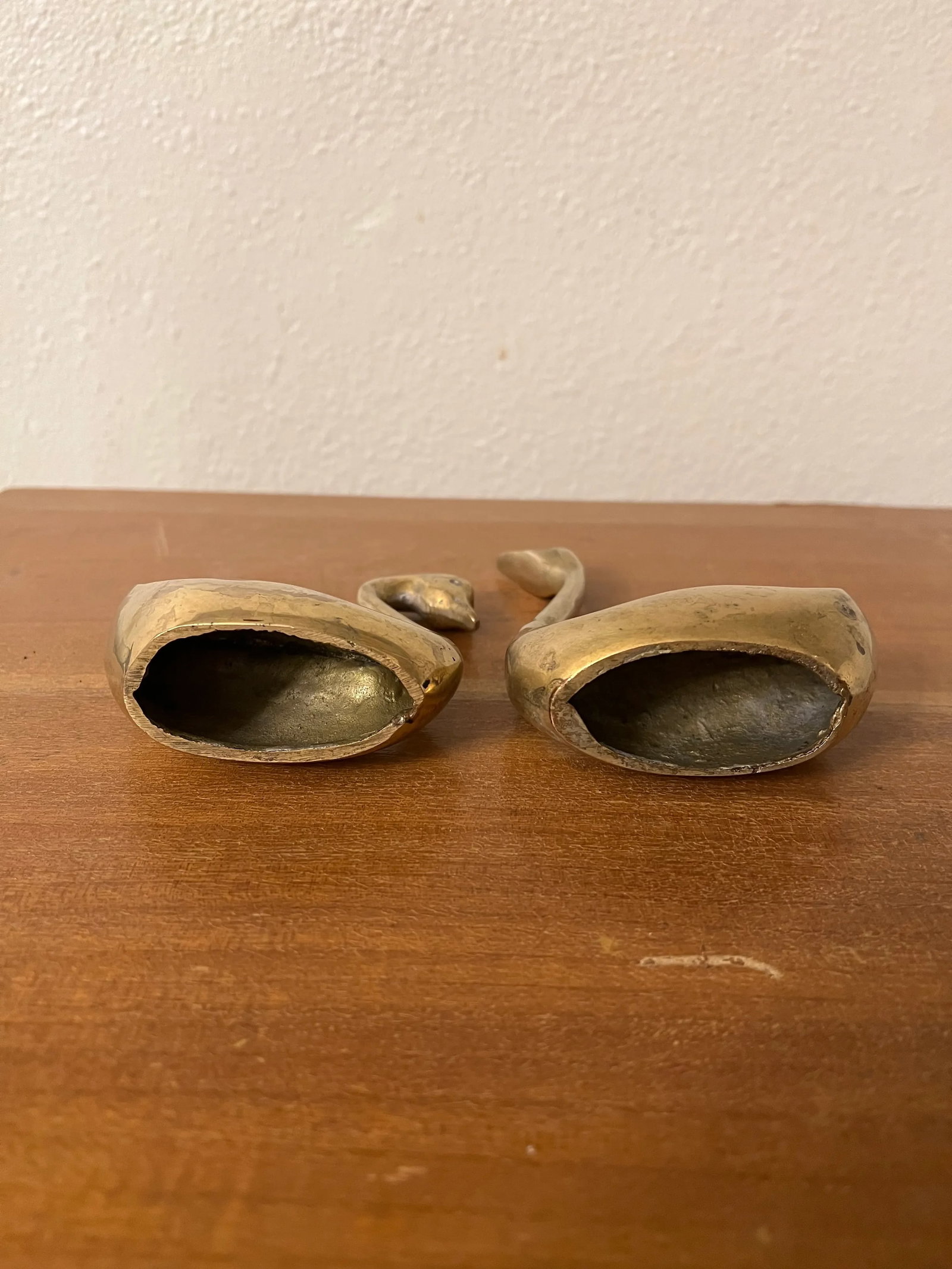 Mid Century Vintage Brass Swan- a Pair - 5