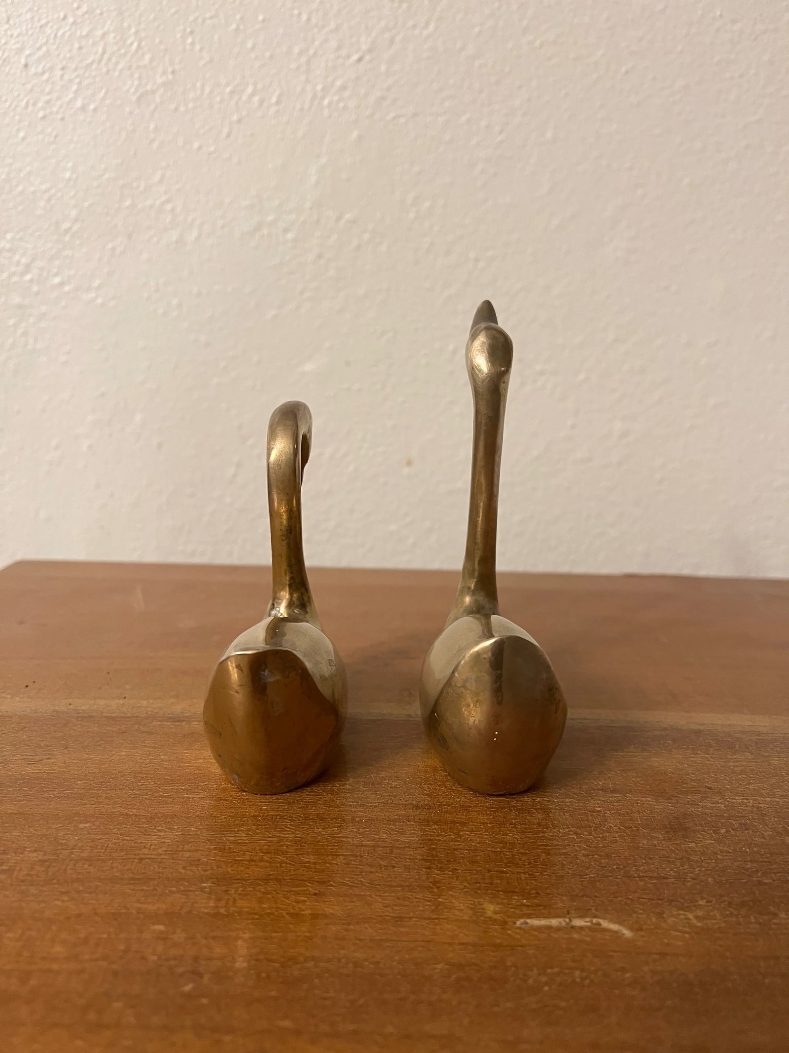Mid Century Vintage Brass Swan- a Pair - 6