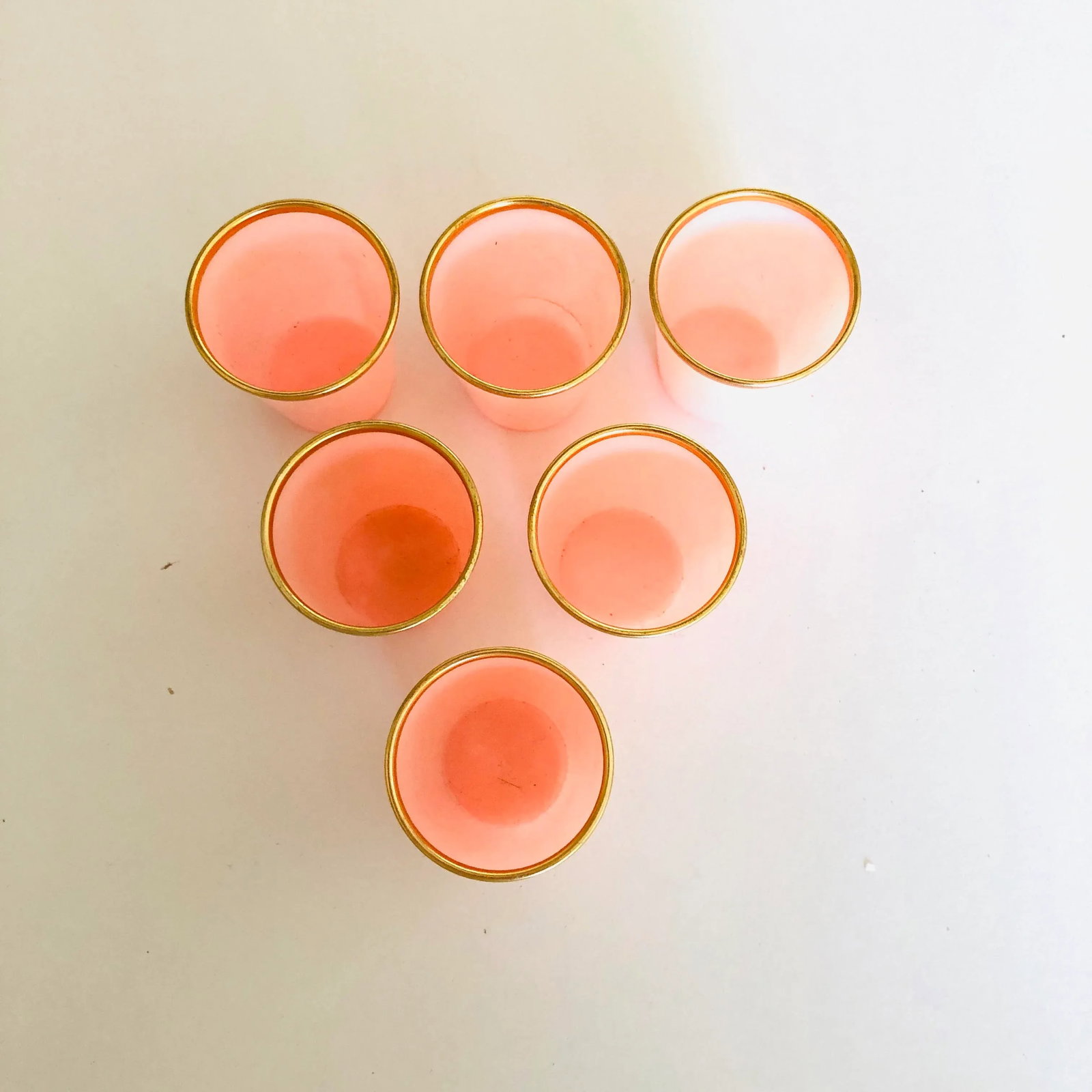 Hollywood Recency Pink & Gold Acrylic Shot Glasses S/6 - 2