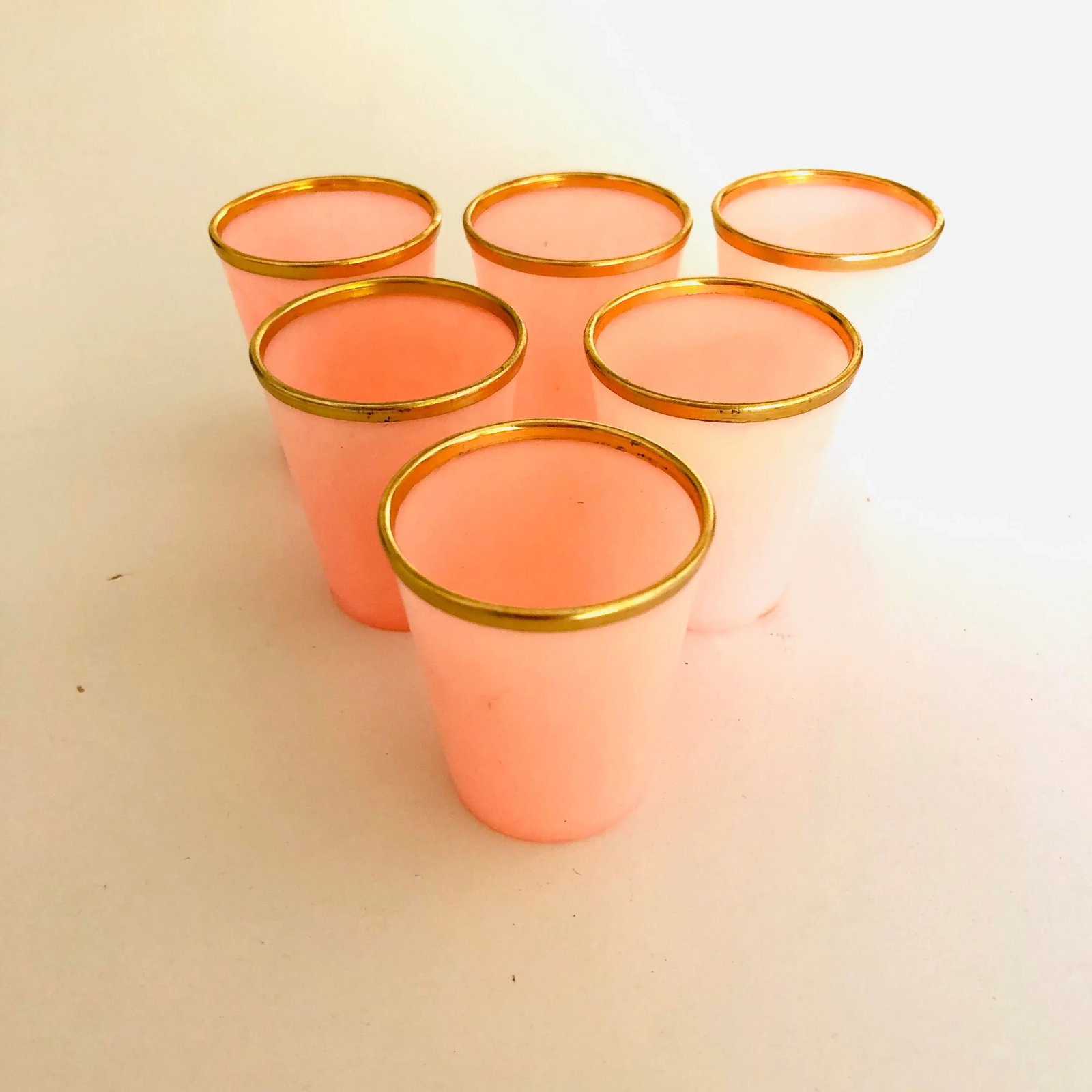 Hollywood Recency Pink & Gold Acrylic Shot Glasses S/6 - 5