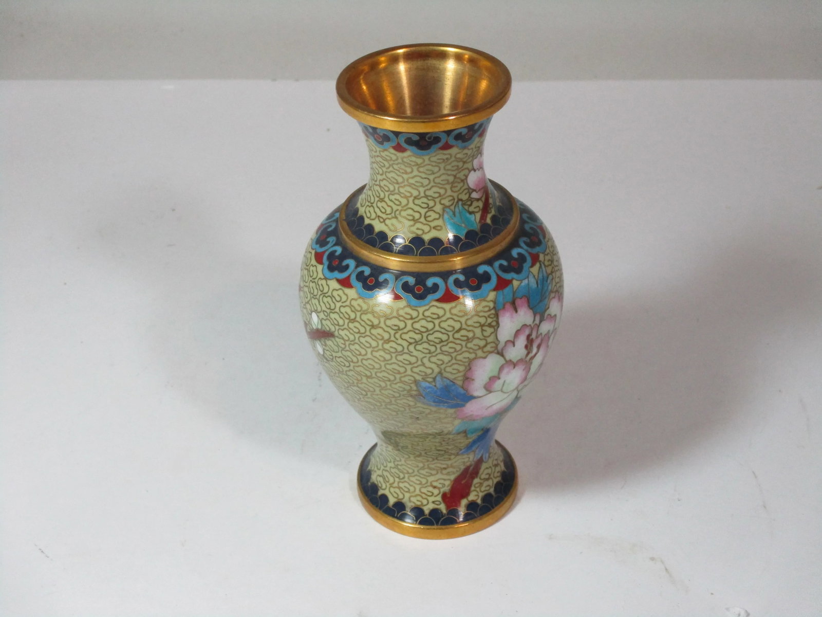 Vintage 1960s Floral Cloisonne Vase - 2