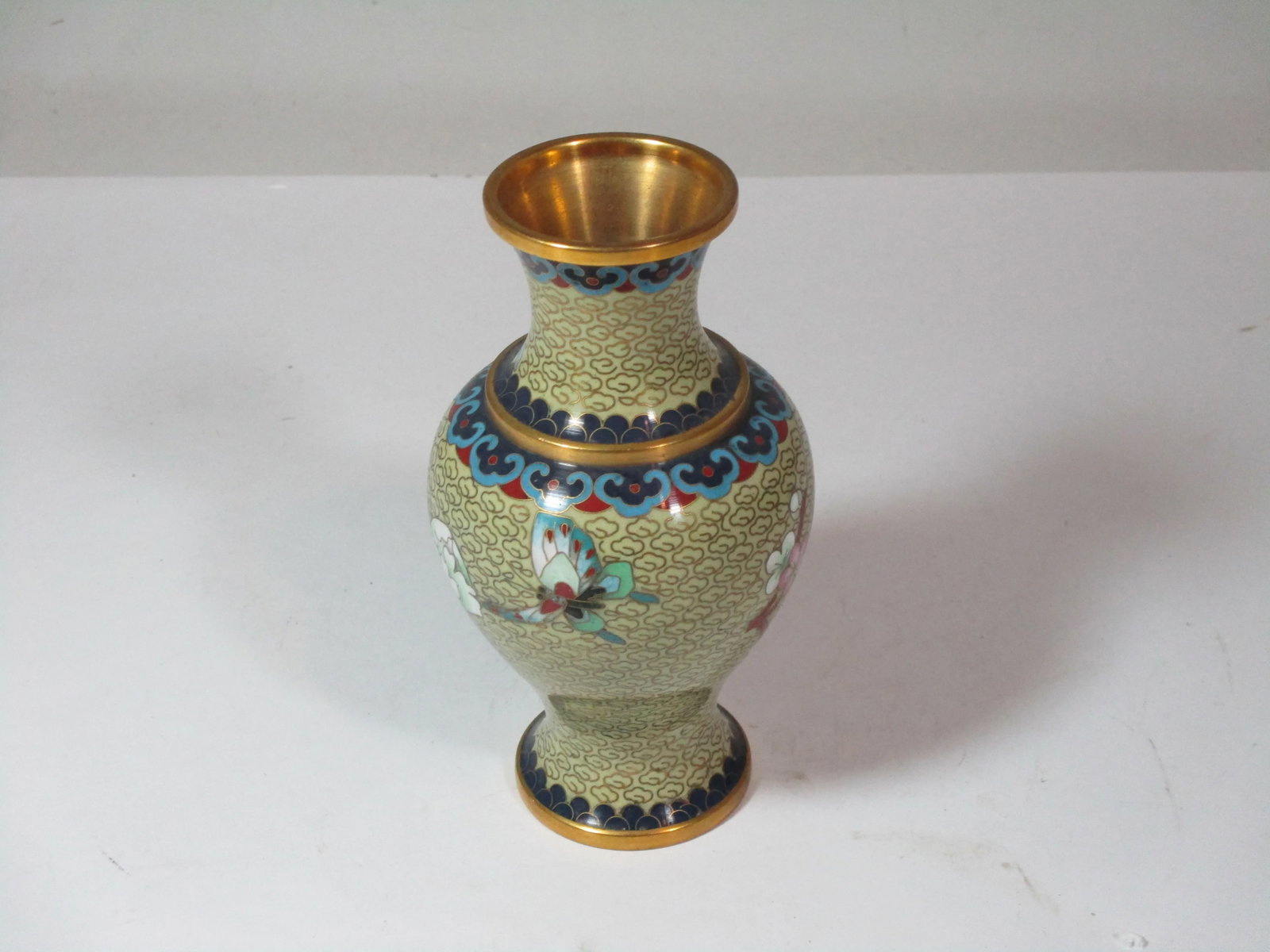 Vintage 1960s Floral Cloisonne Vase - 4