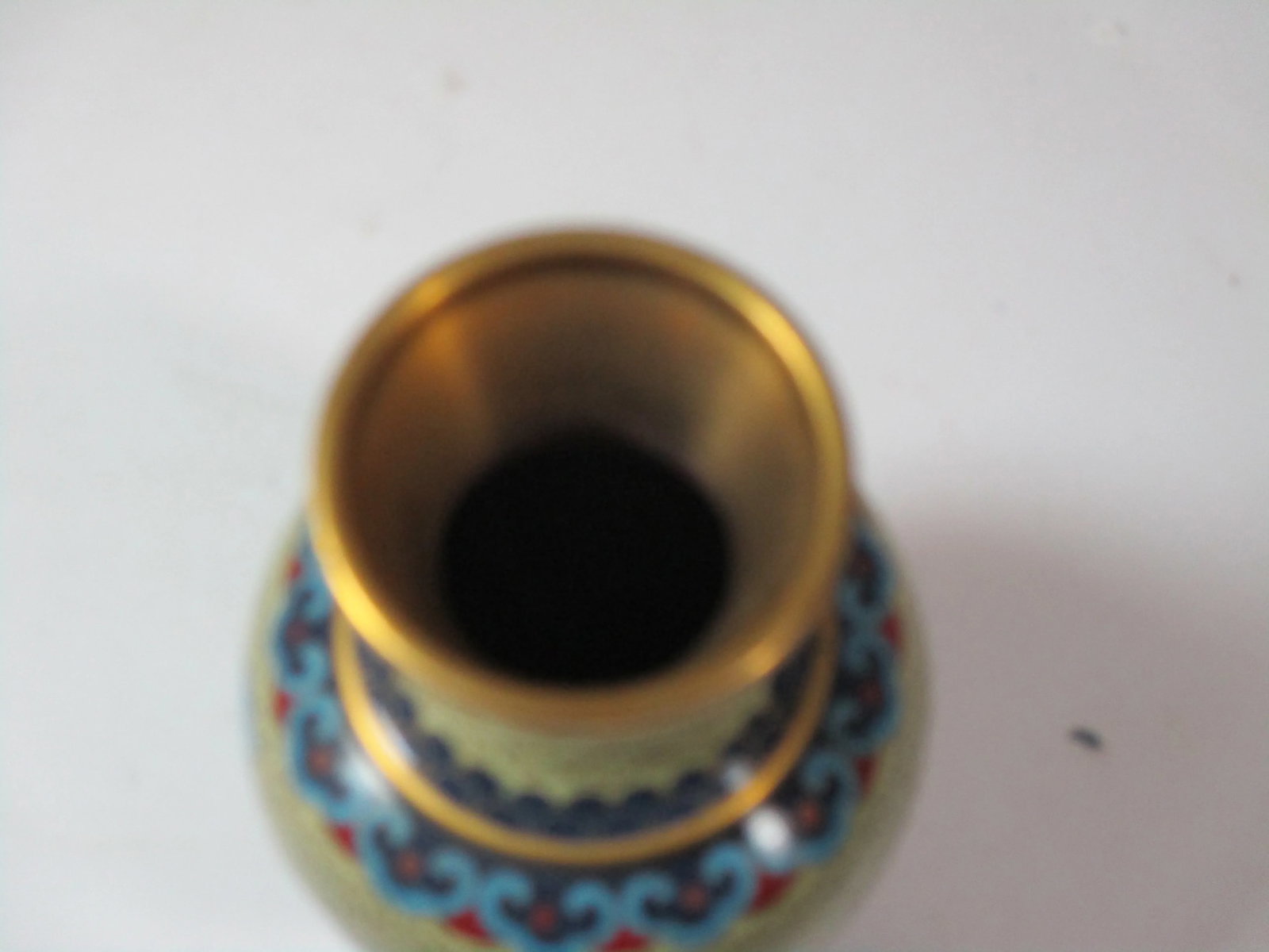 Vintage 1960s Floral Cloisonne Vase - 5