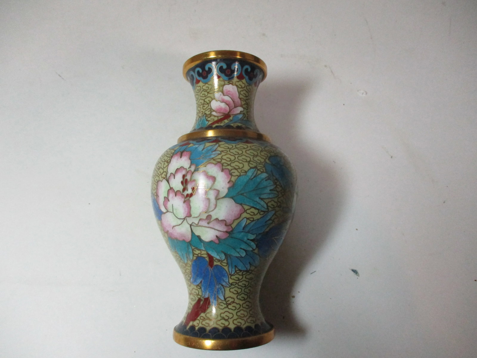 Vintage 1960s Floral Cloisonne Vase - 7