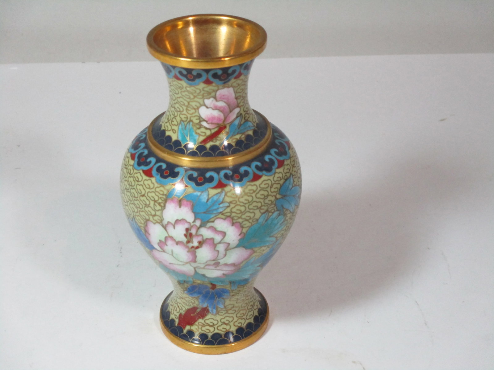 Vintage 1960s Floral Cloisonne Vase - 8