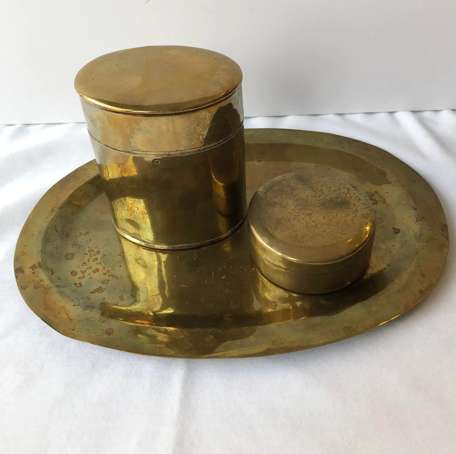 Vintage Brass Vanity Set, 3 Pieces - 2