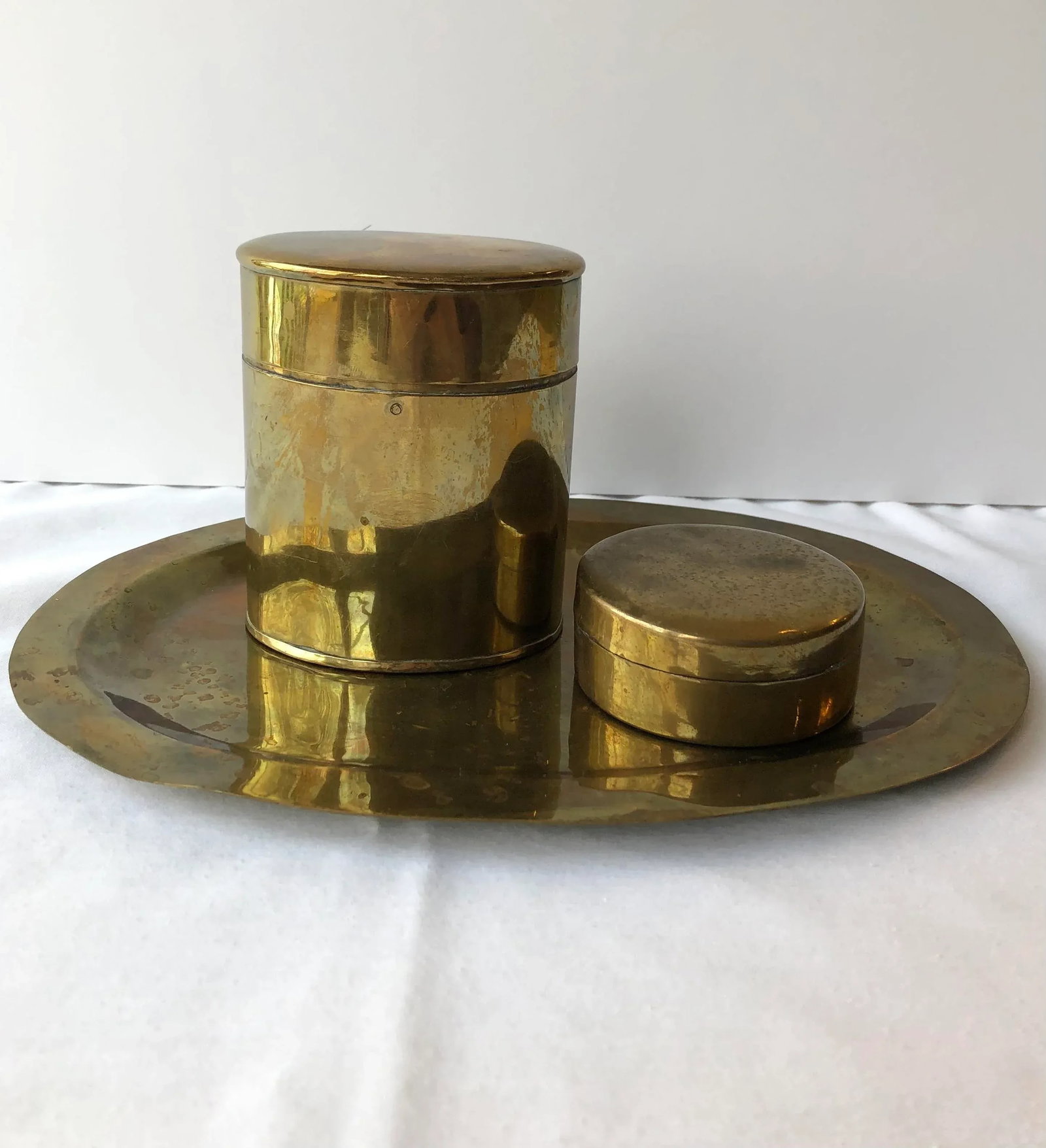 Vintage Brass Vanity Set, 3 Pieces - 7