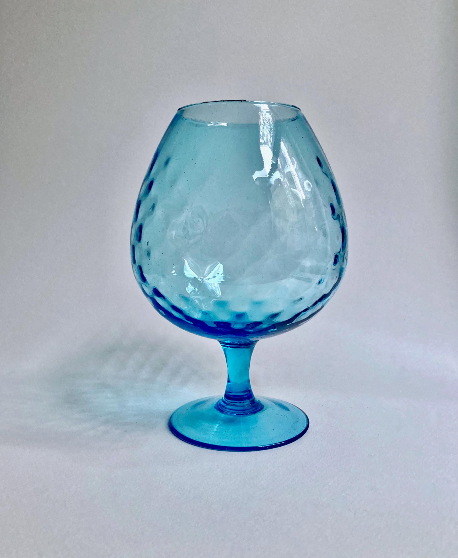 1960s Empoli Optic Aqua Art Glass Snifter Vase - 13