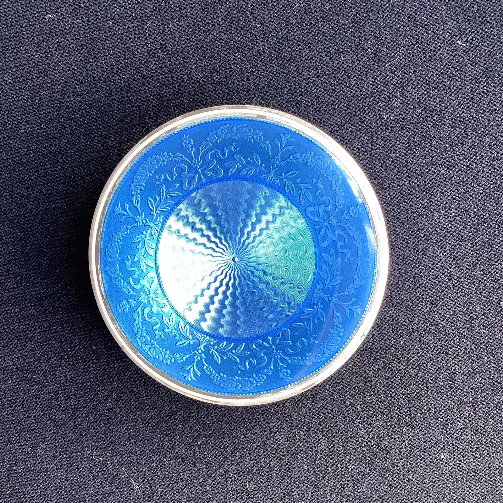 Mid 20th Century Brass Cloisonne Round Lidded Box - 5