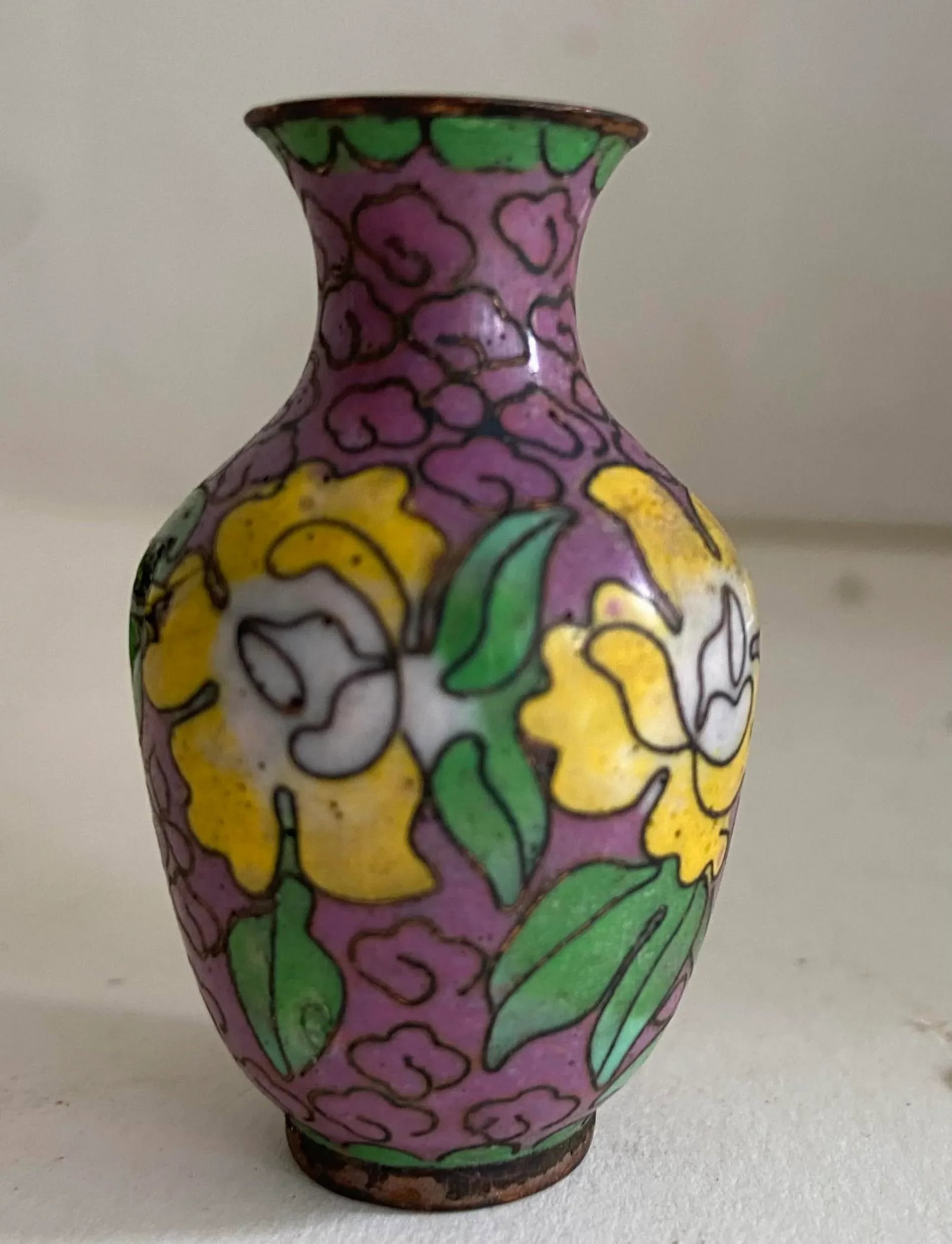 Antique Chinese Cloisonne Miniature Vase - 2