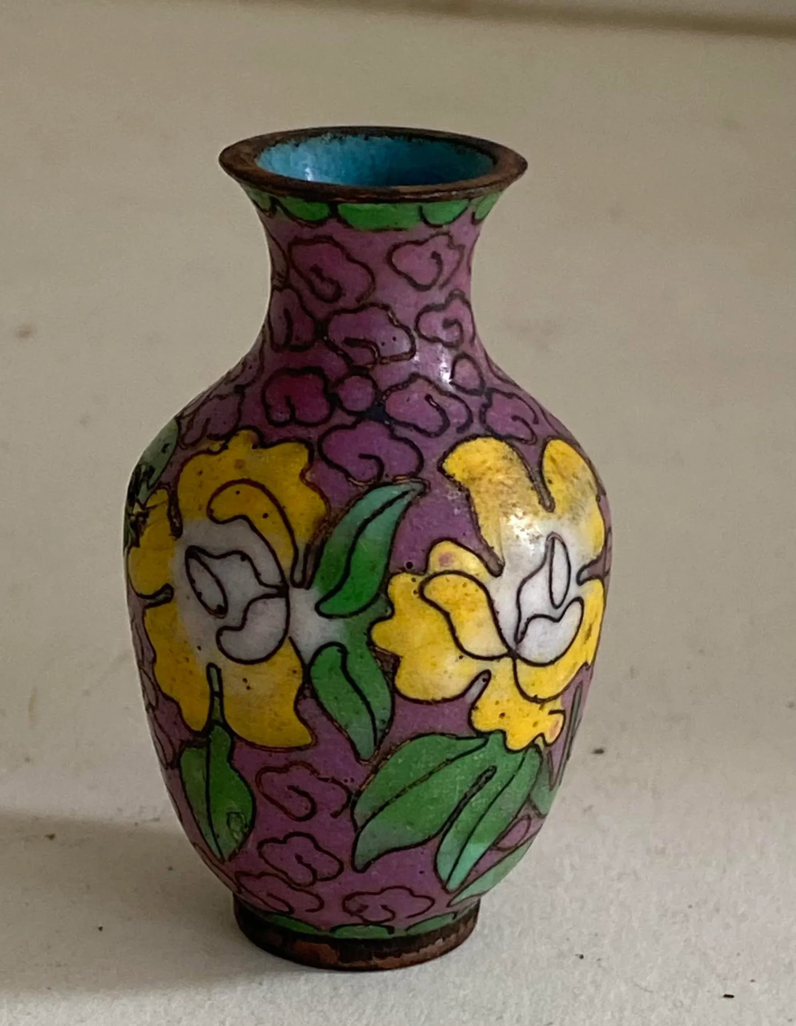 Antique Chinese Cloisonne Miniature Vase - 3