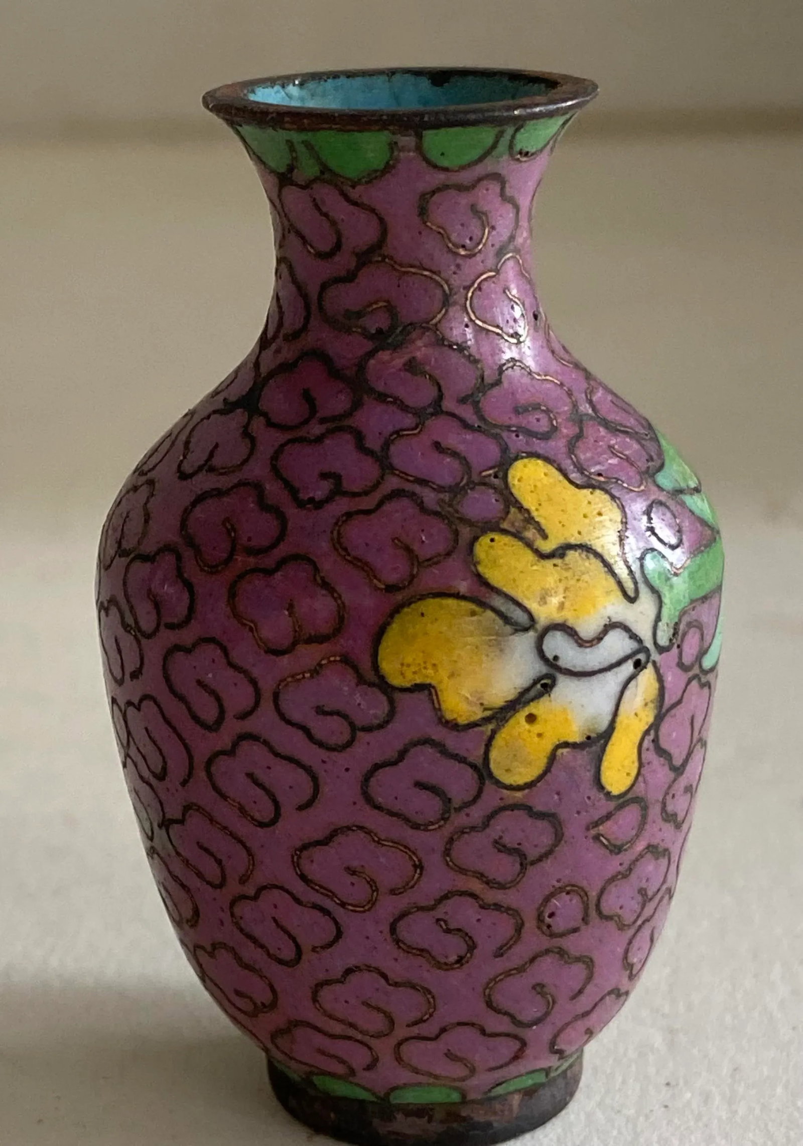 Antique Chinese Cloisonne Miniature Vase - 5