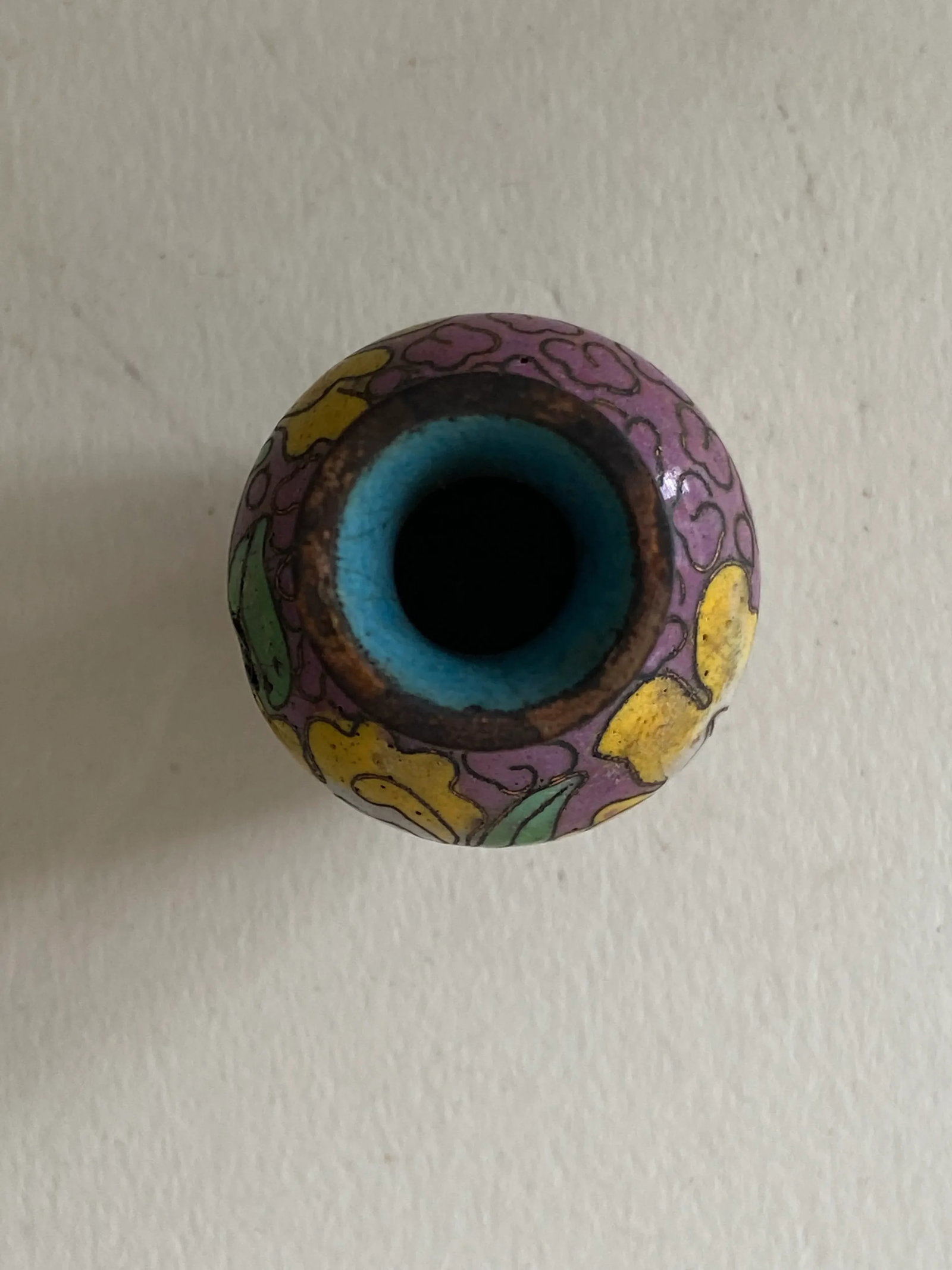 Antique Chinese Cloisonne Miniature Vase - 7