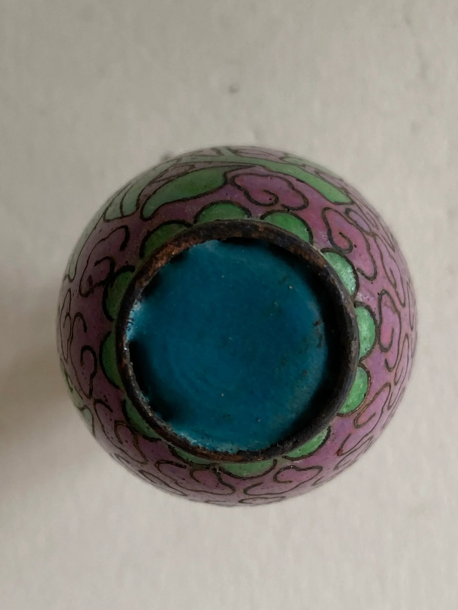 Antique Chinese Cloisonne Miniature Vase - 8