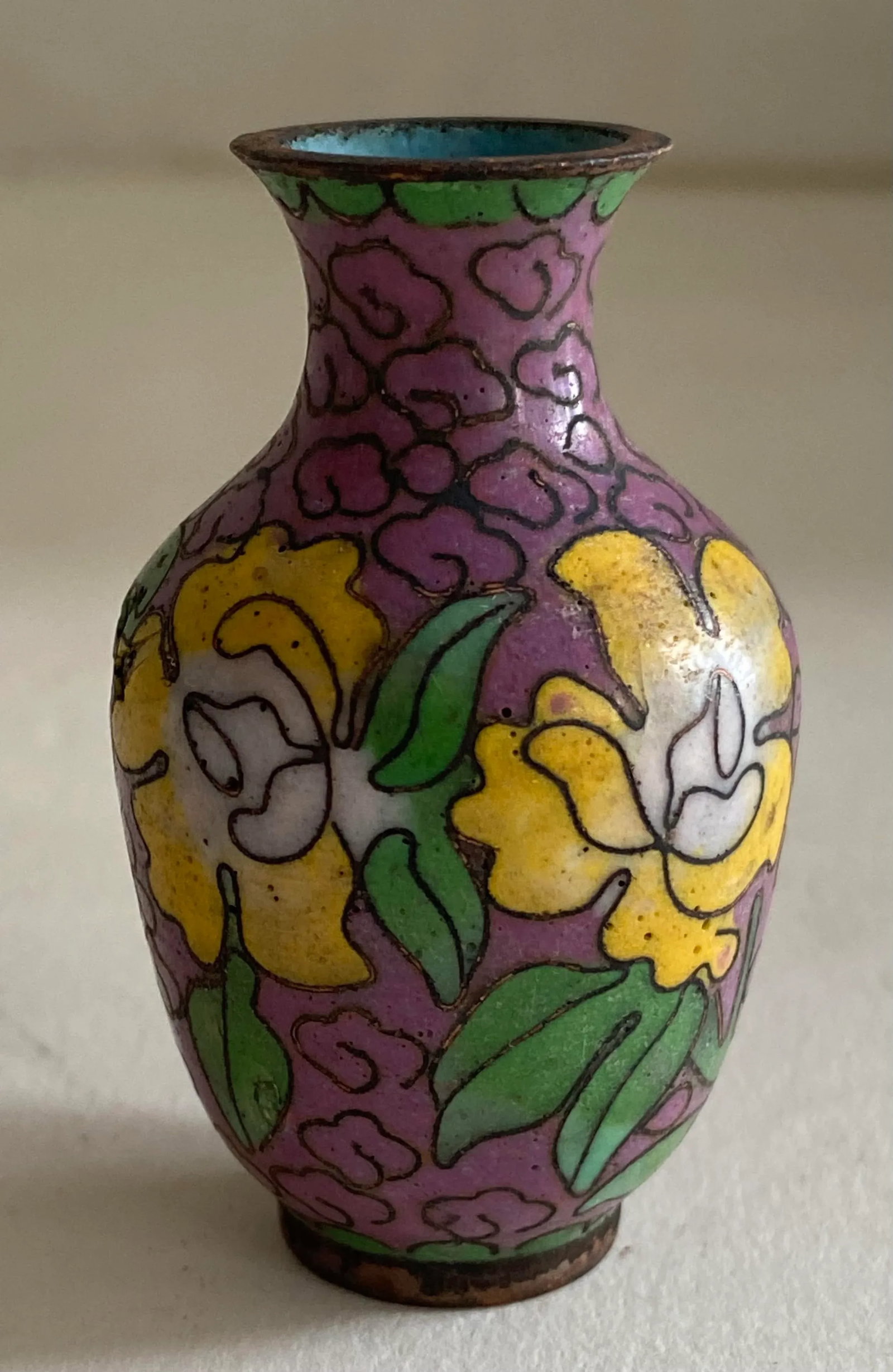 Antique Chinese Cloisonne Miniature Vase - 9