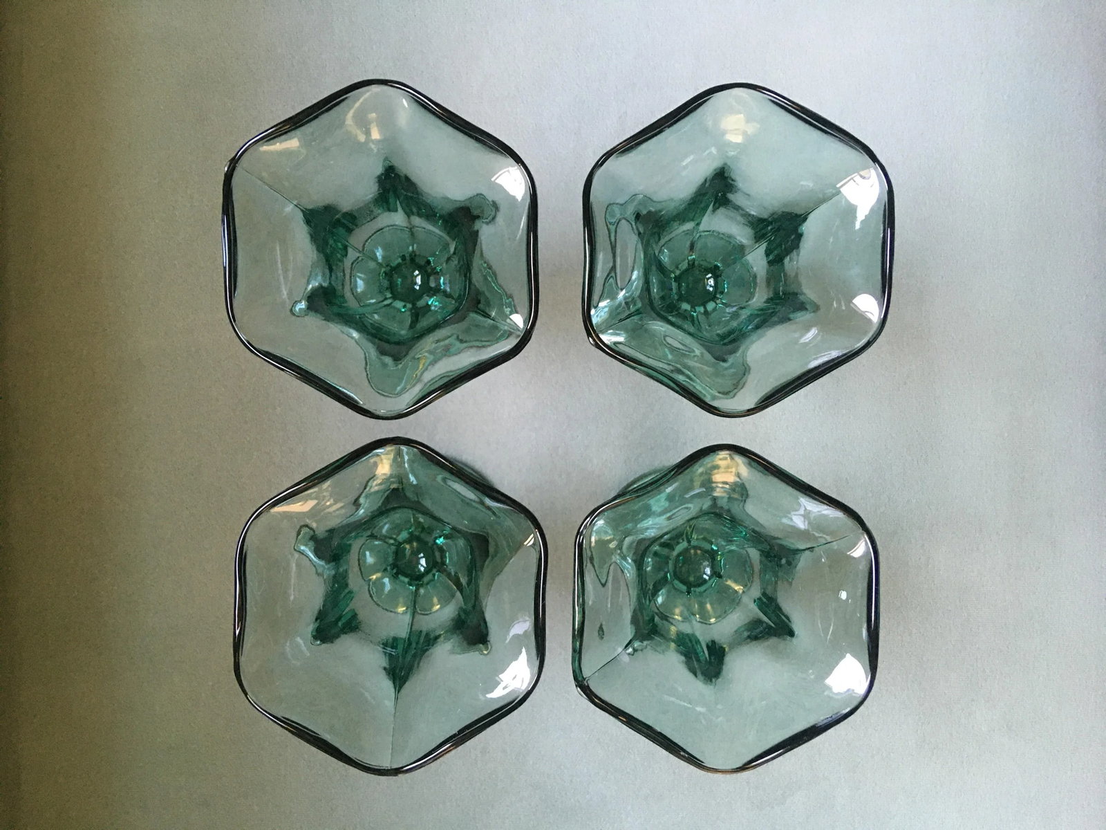 Vintage Anchor Hocking Green Fountain-Ware Parfait Glasses- Set of 4 - 10