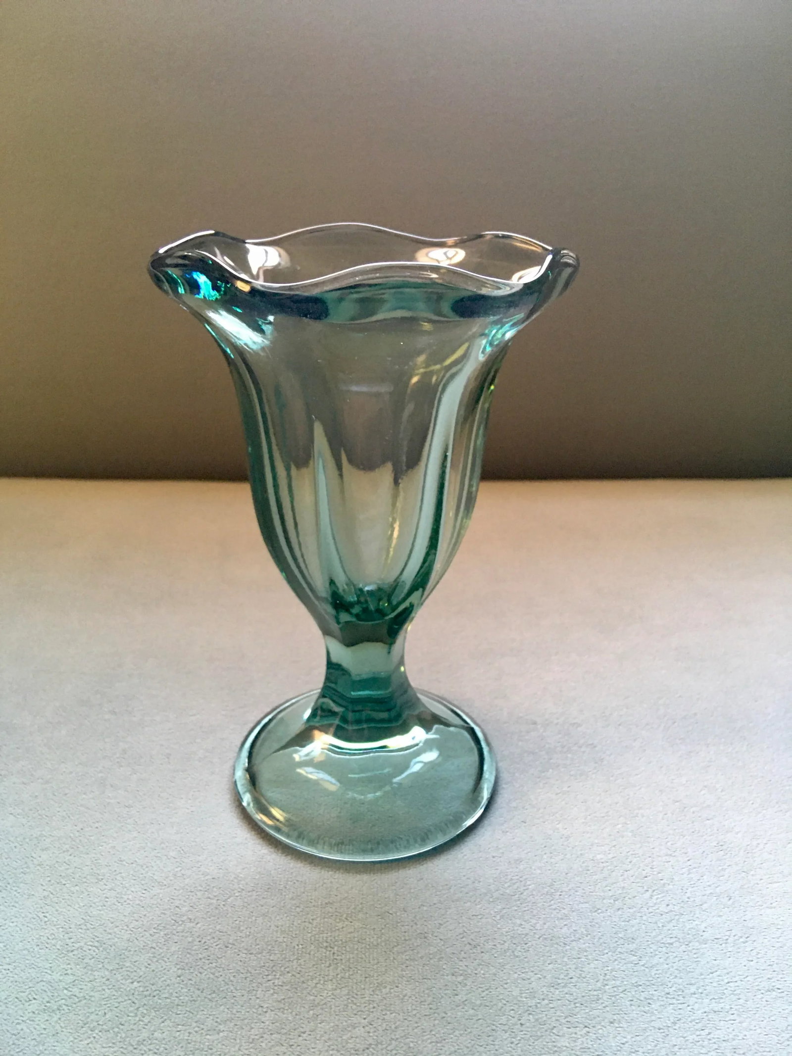 Vintage Anchor Hocking Green Fountain-Ware Parfait Glasses- Set of 4 - 3