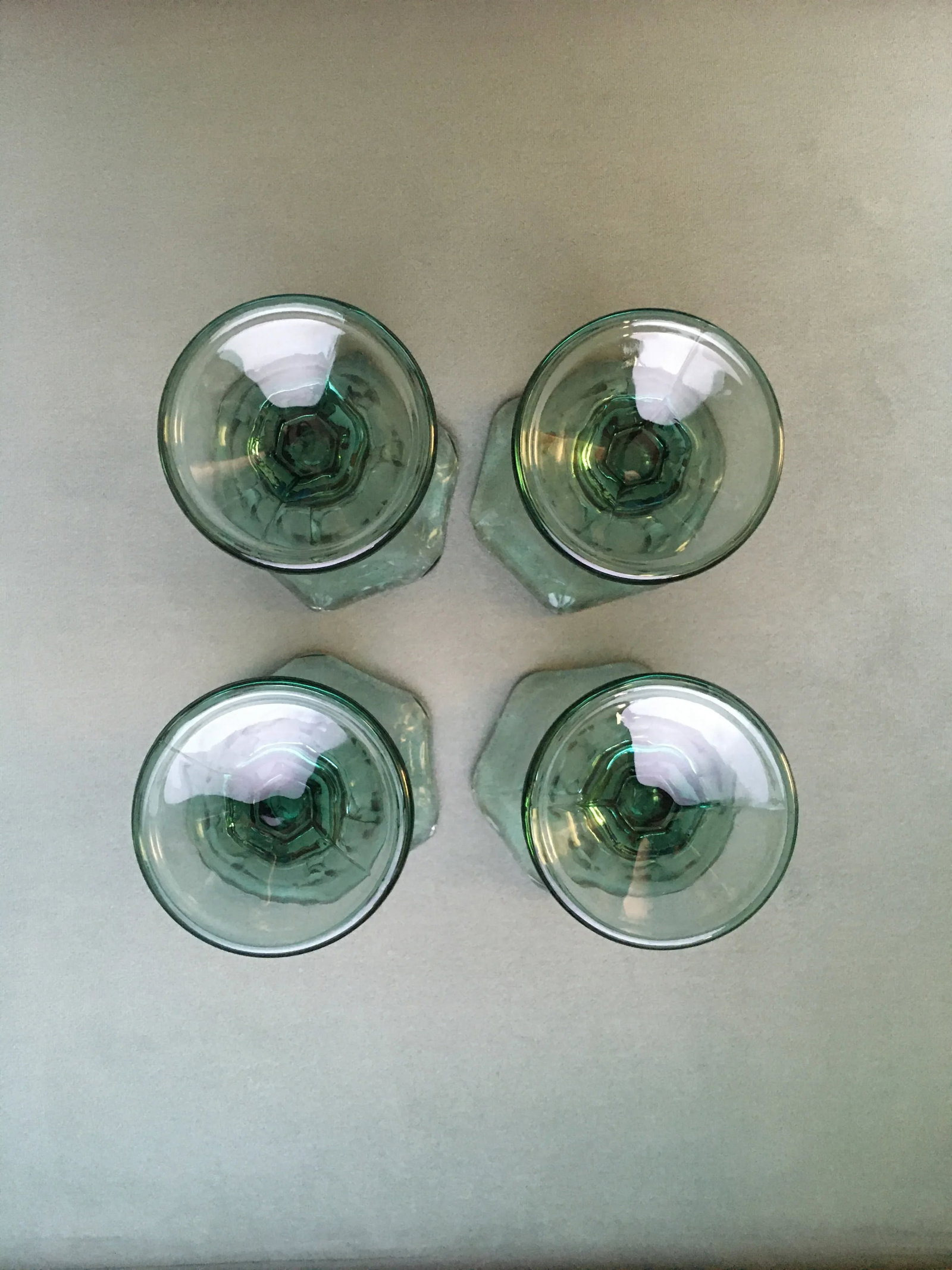 Vintage Anchor Hocking Green Fountain-Ware Parfait Glasses- Set of 4 - 8