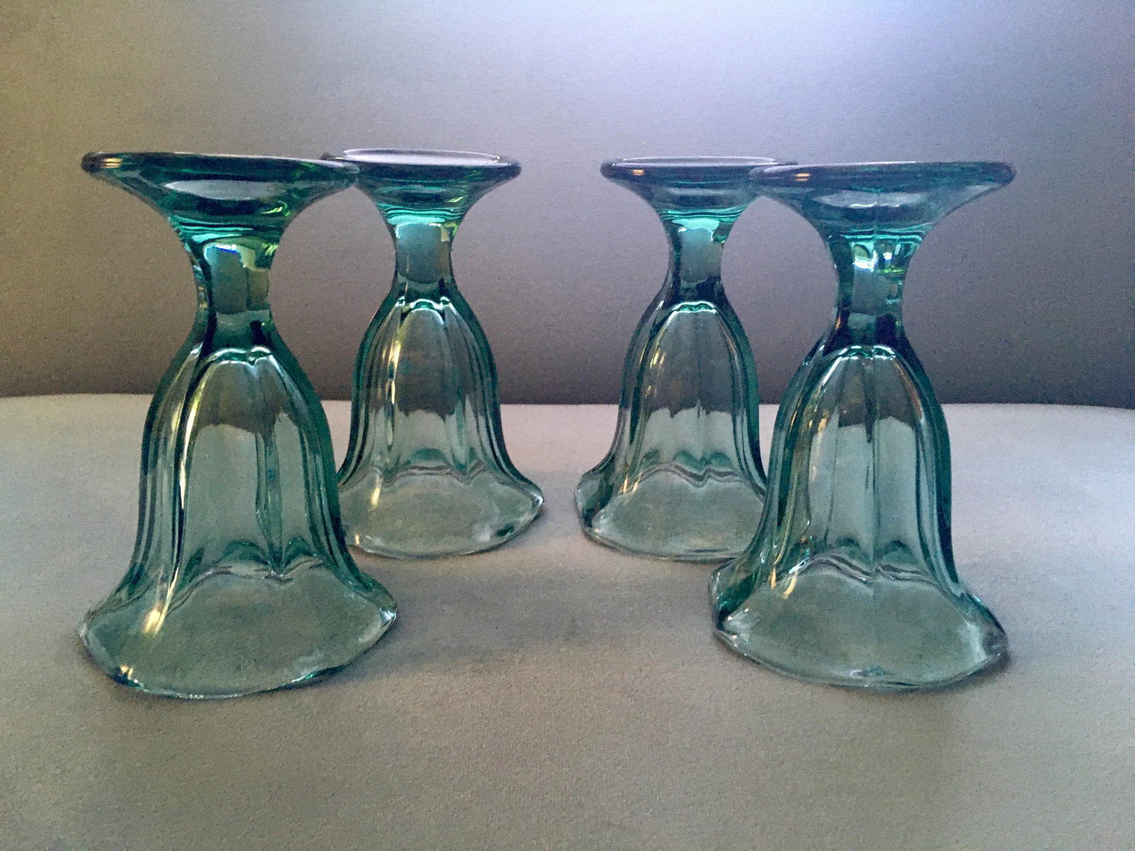 Vintage Anchor Hocking Green Fountain-Ware Parfait Glasses- Set of 4 - 9
