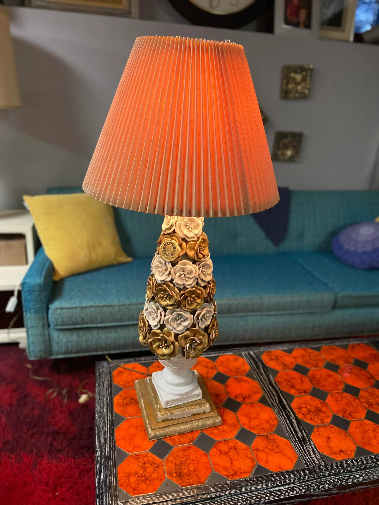 Vintage Capodimonte Porcelain Floral Table Lamp - 12