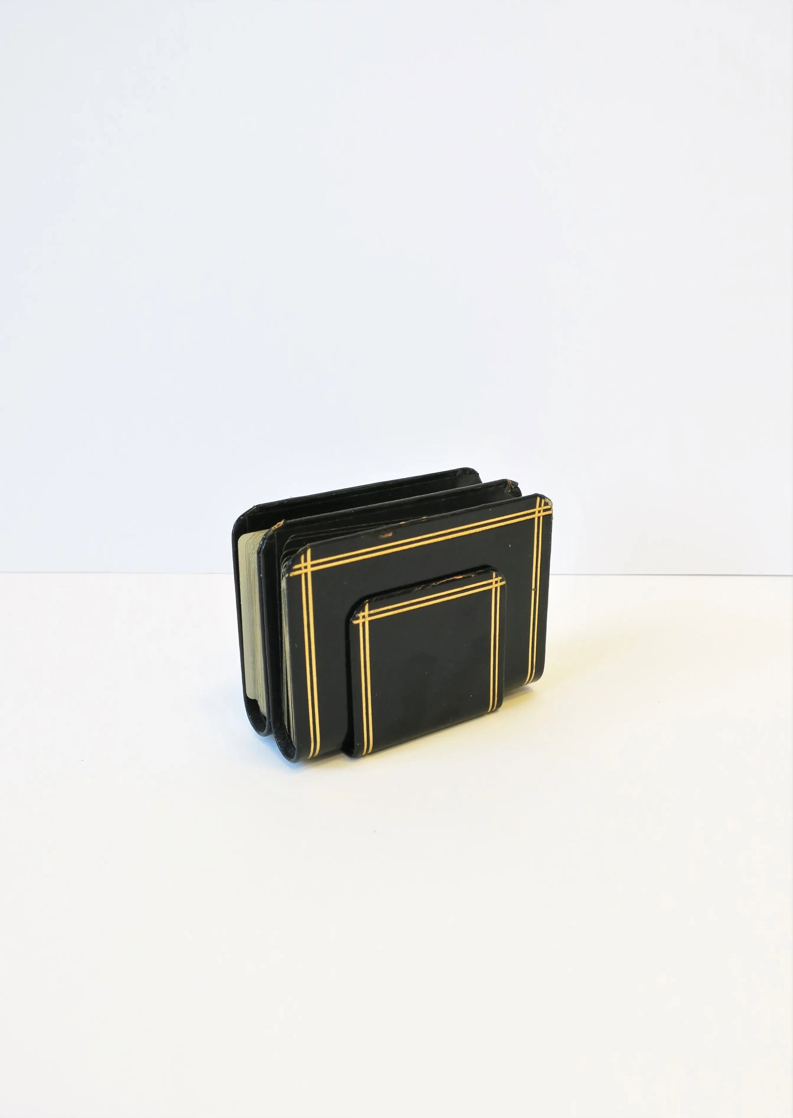 Vintage Playing Cards in Black and Gold With Greek Key Design - 10